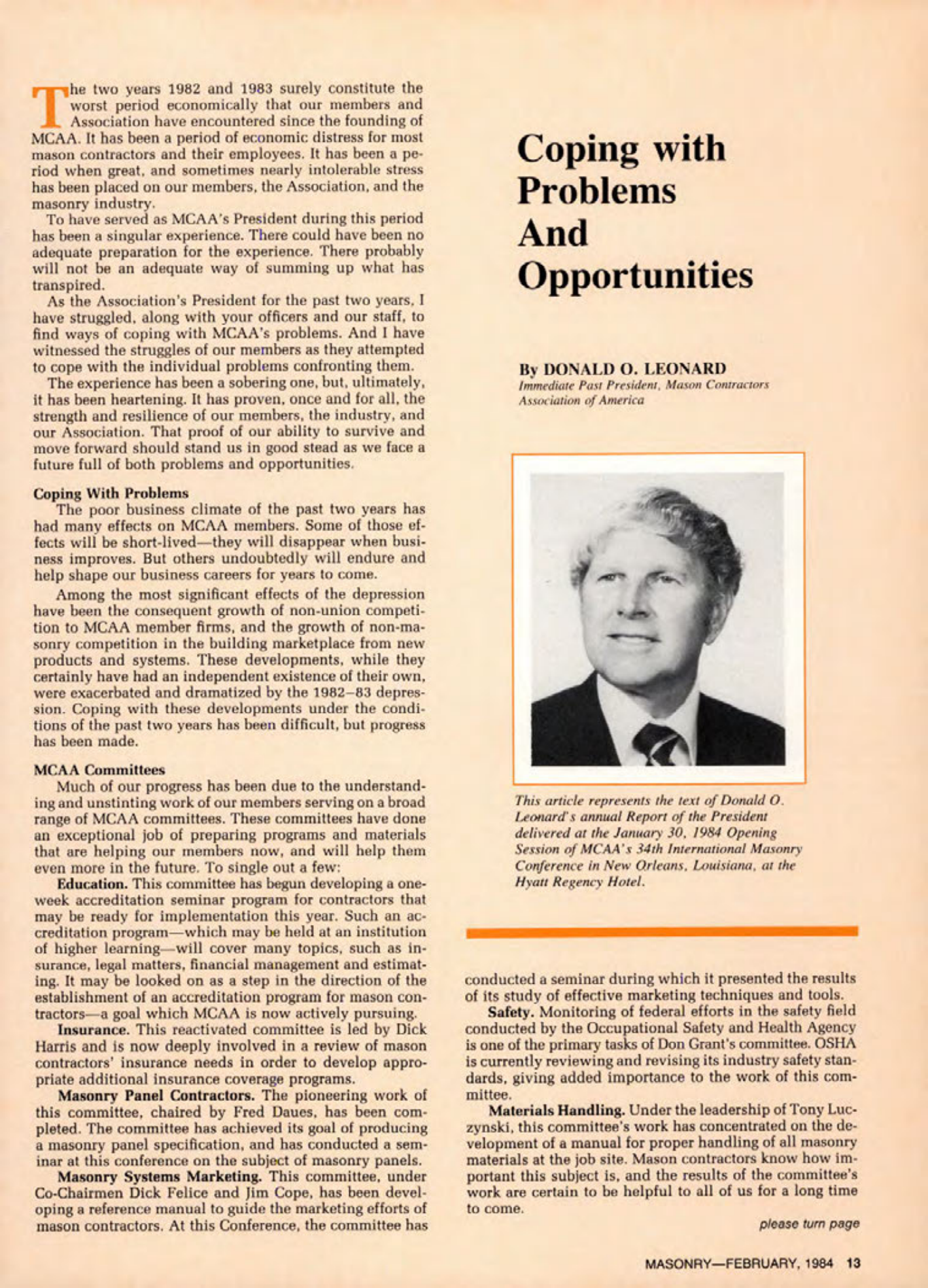 Masonry Magazine February 1984 Page. 13