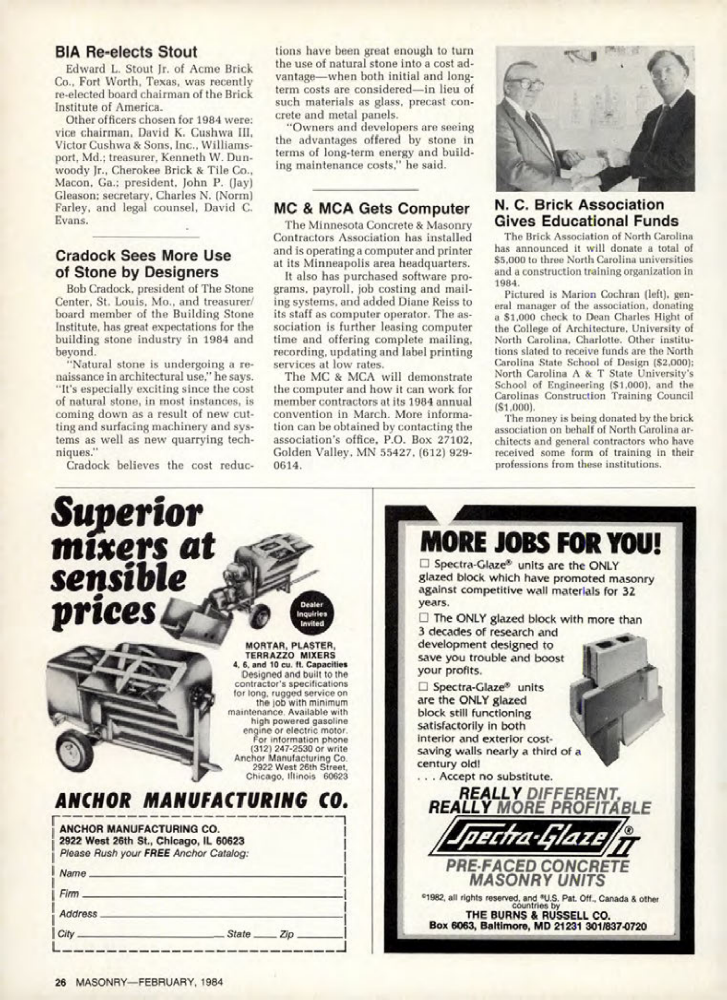 Masonry Magazine February 1984 Page. 26