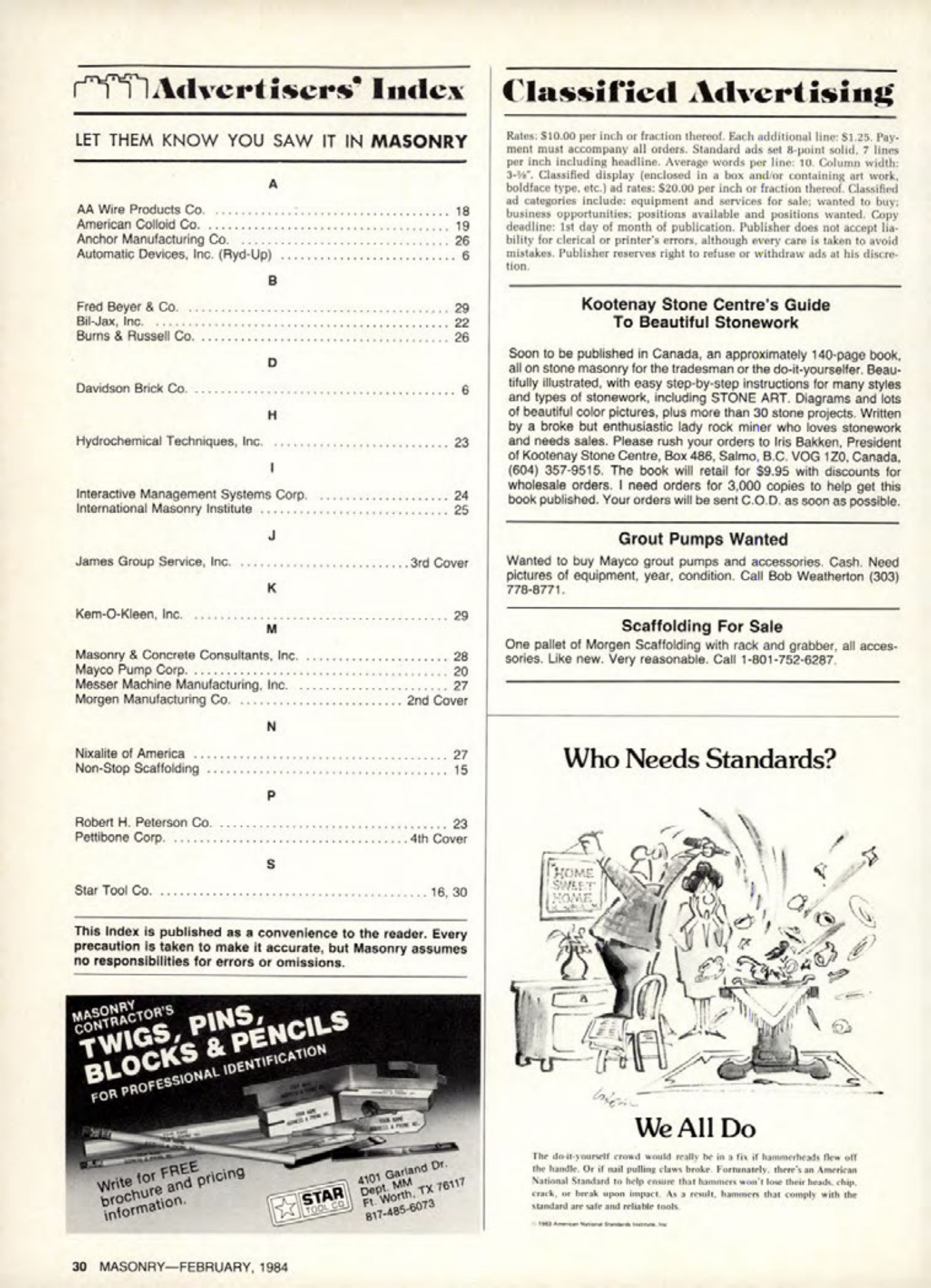 Masonry Magazine February 1984 Page. 30