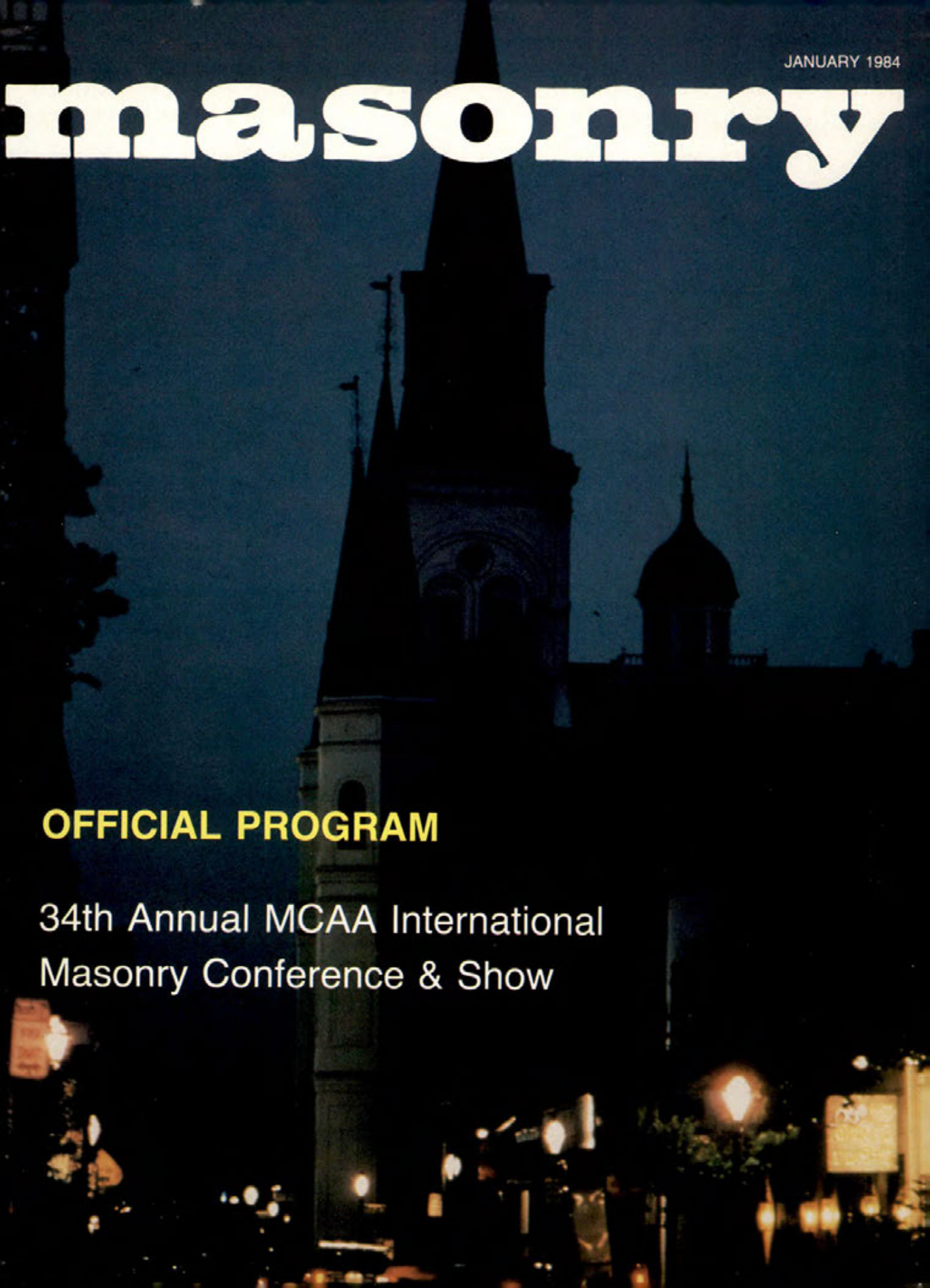 Masonry Magazine January 1984 Page. 1