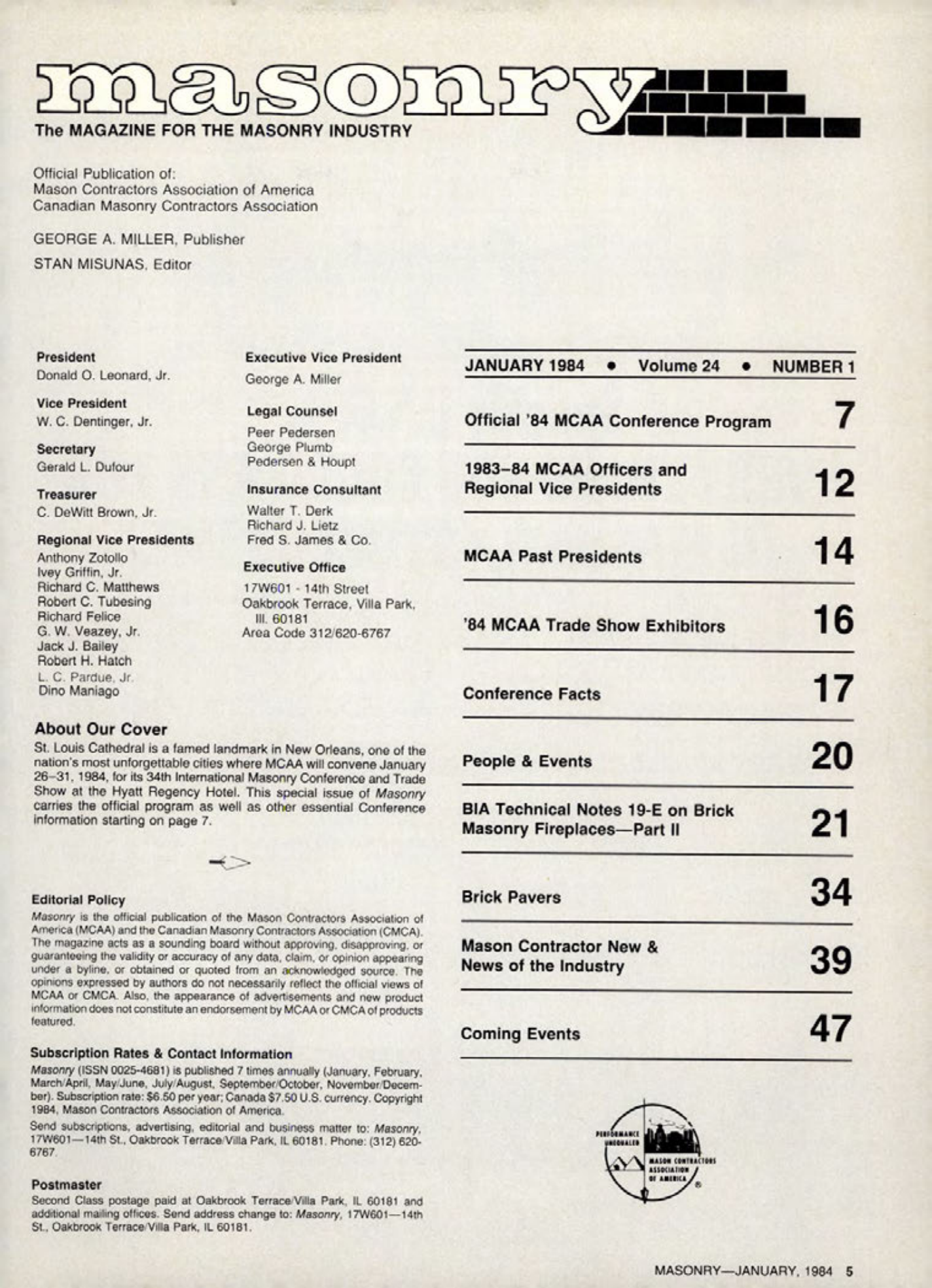 Masonry Magazine January 1984 Page. 5