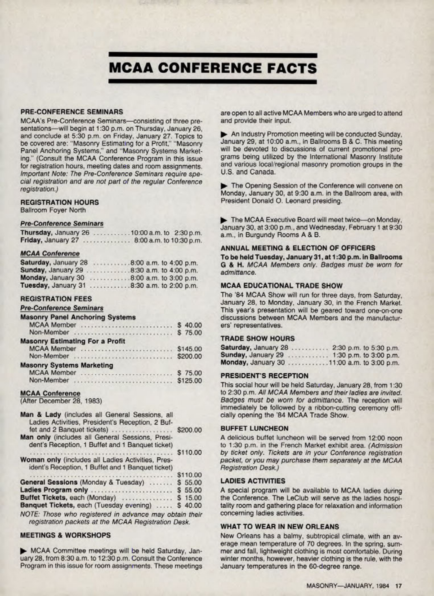 Masonry Magazine January 1984 Page. 17