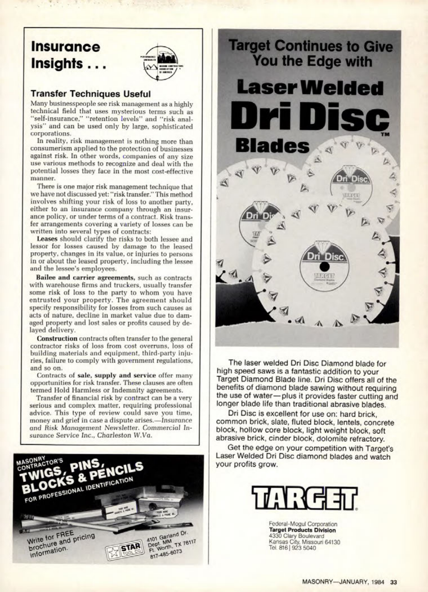 Masonry Magazine January 1984 Page. 33