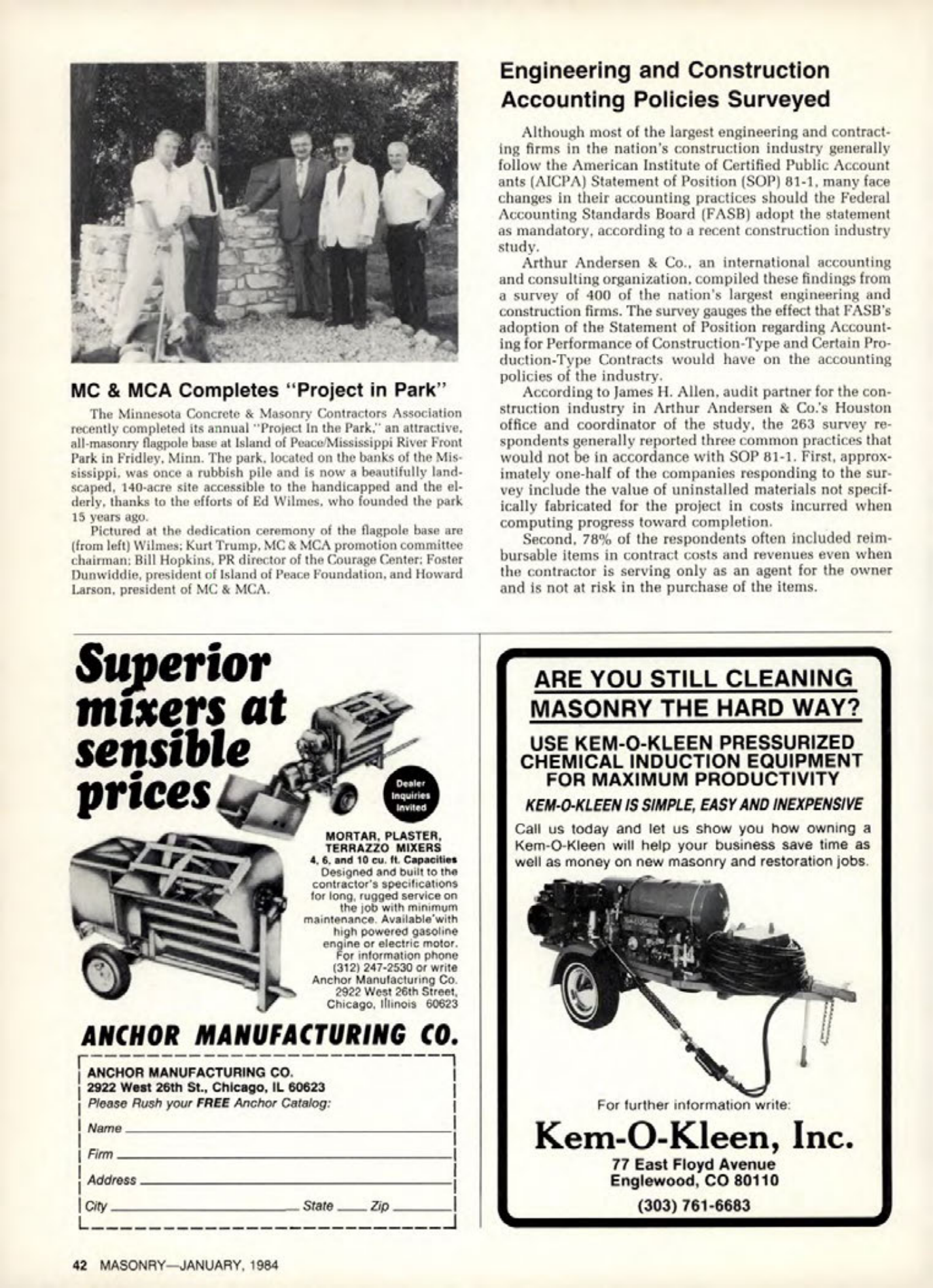 Masonry Magazine January 1984 Page. 42