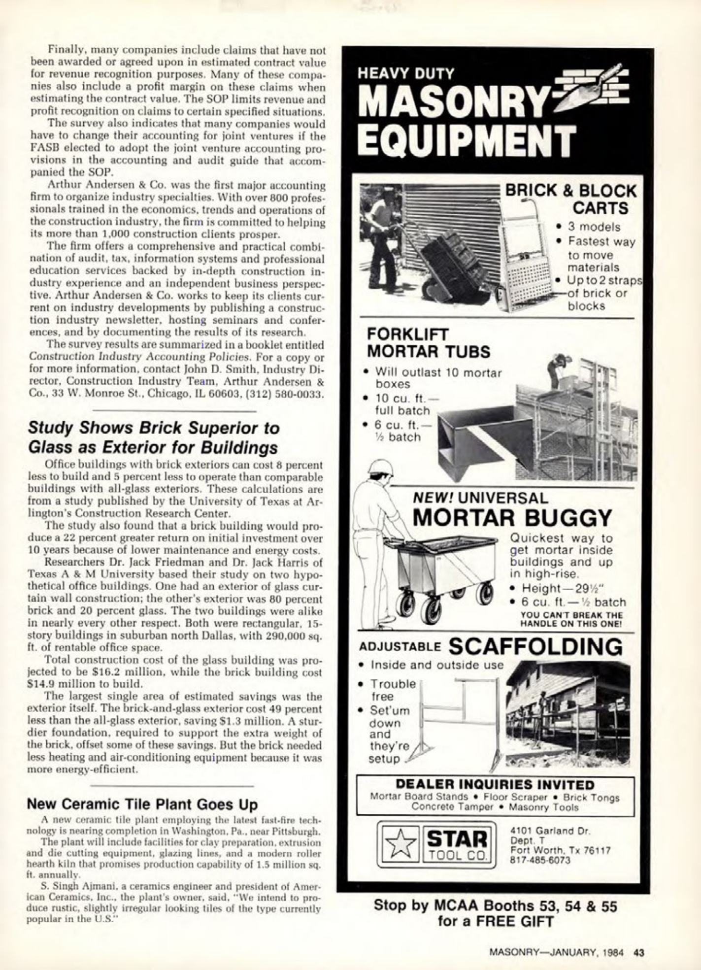 Masonry Magazine January 1984 Page. 43