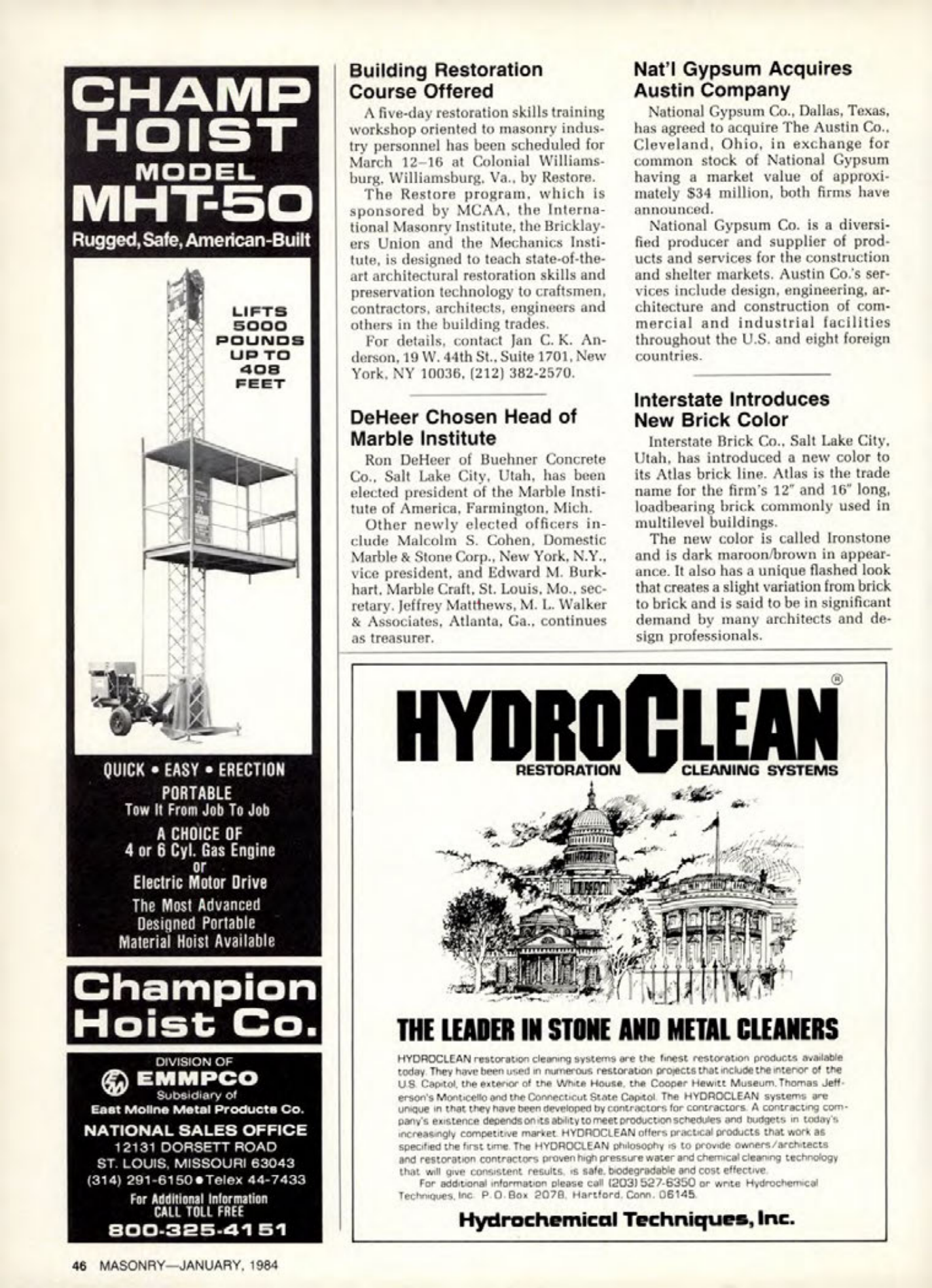 Masonry Magazine January 1984 Page. 46