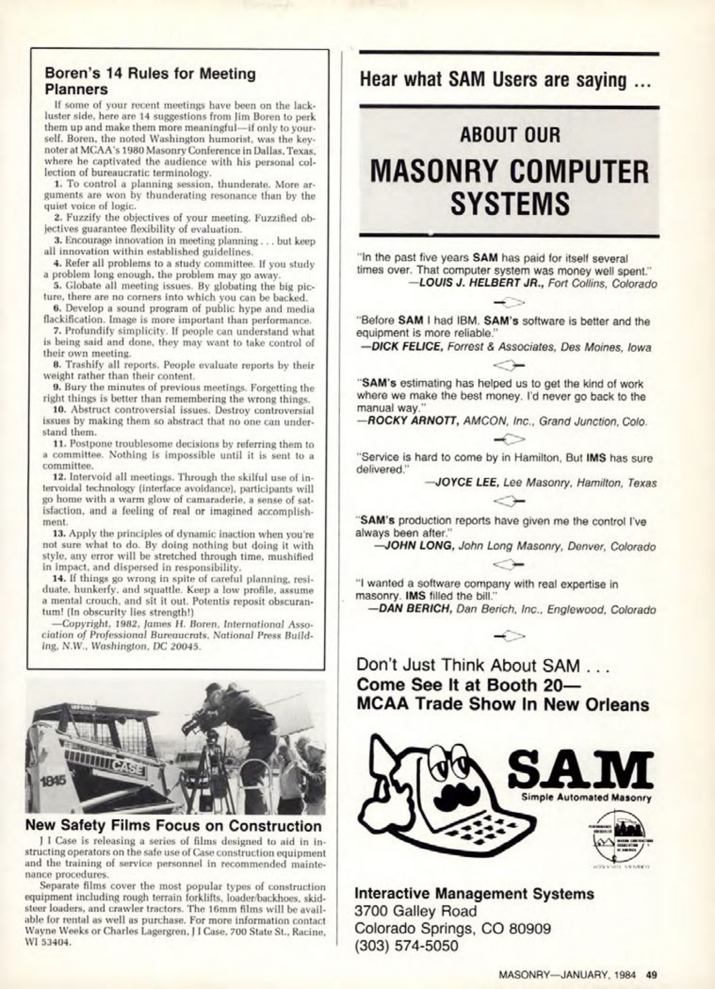Masonry Magazine January 1984 Page. 49