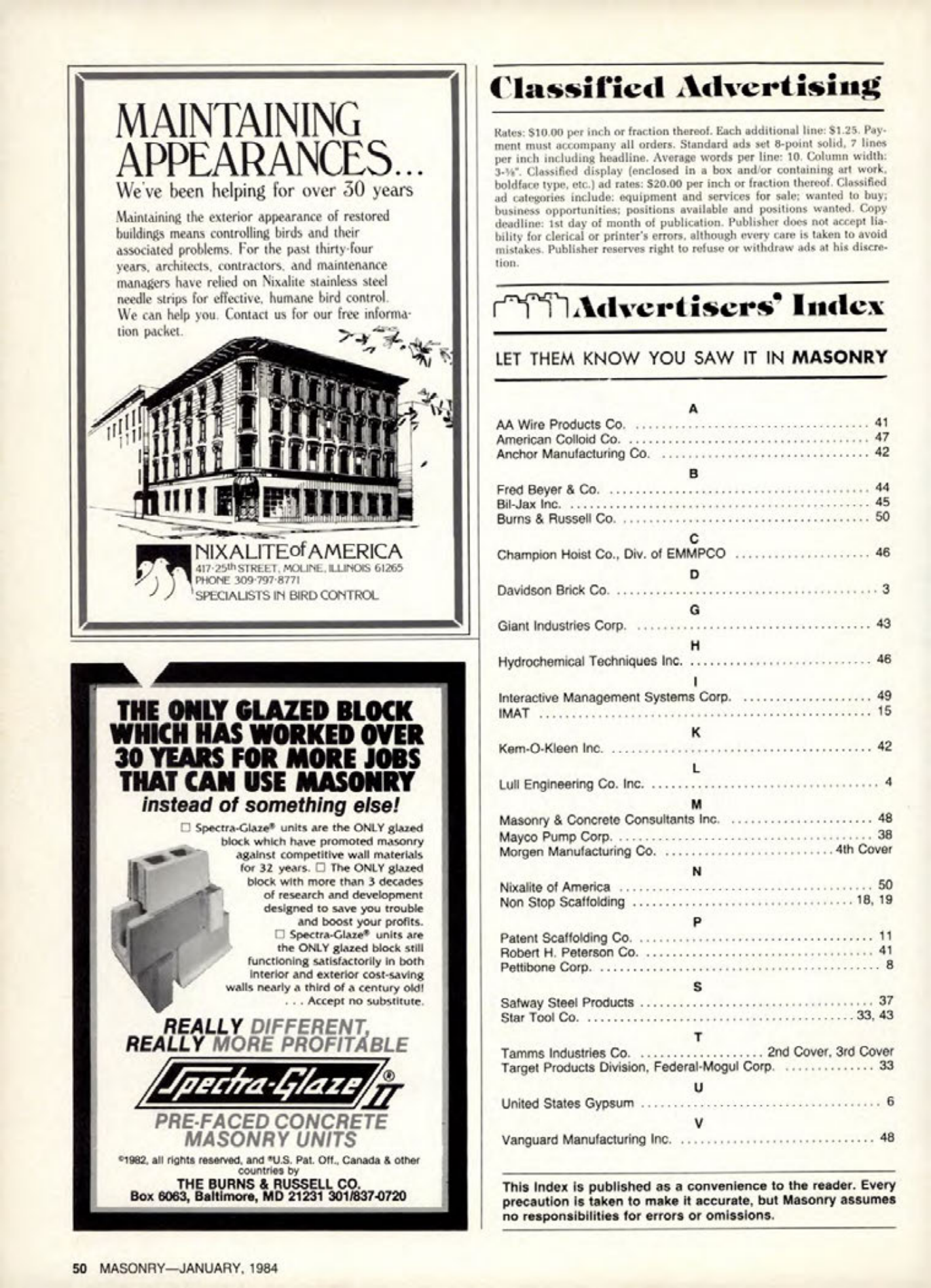 Masonry Magazine January 1984 Page. 50