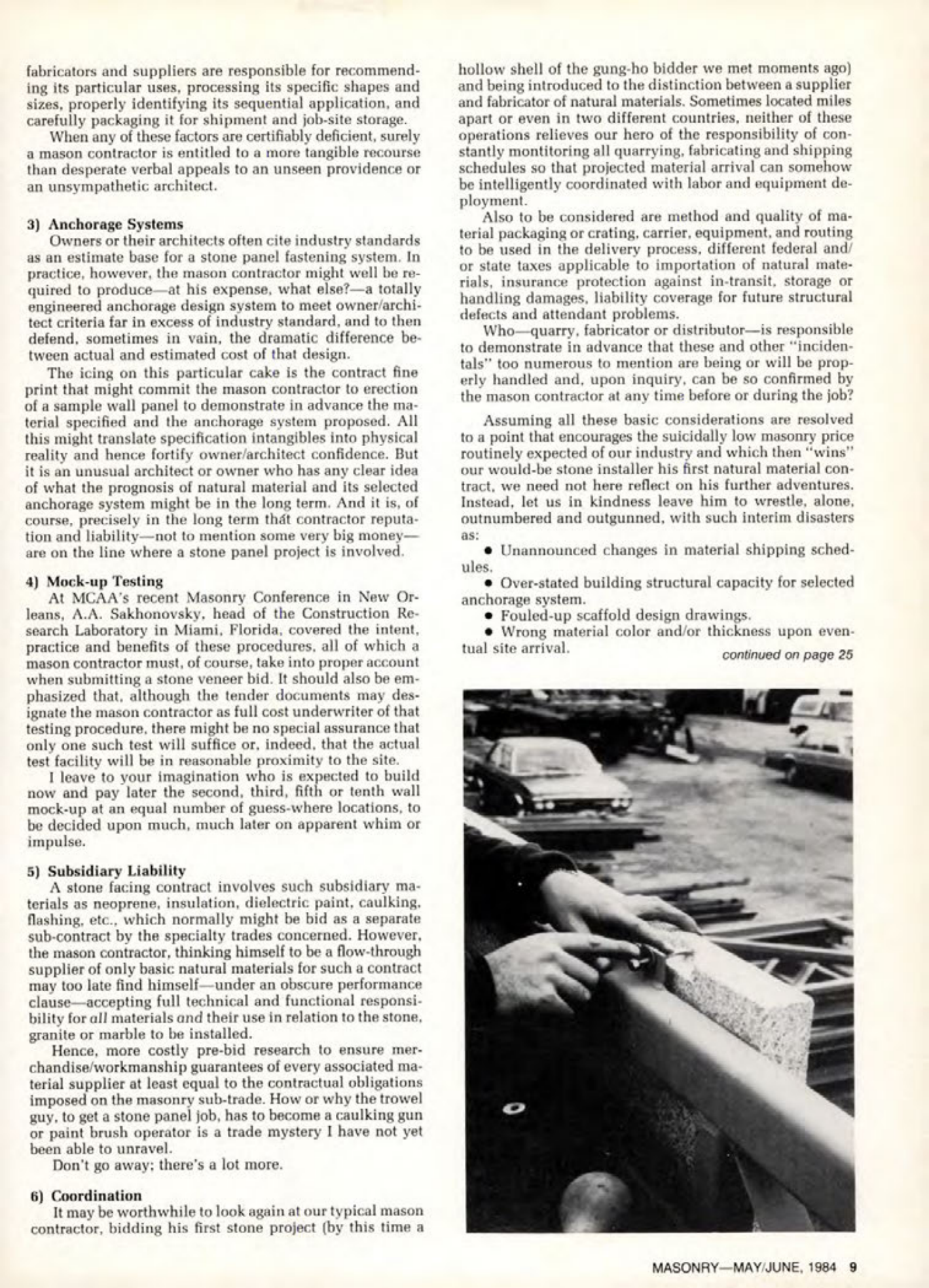 Masonry Magazine June 1984 Page. 9