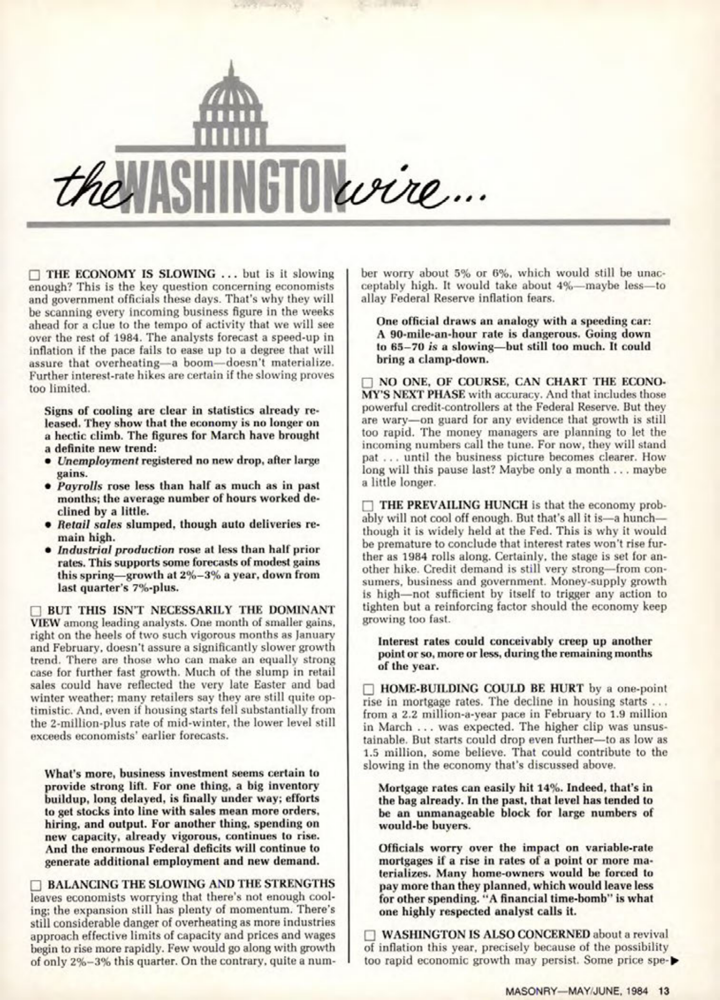 Masonry Magazine June 1984 Page. 13