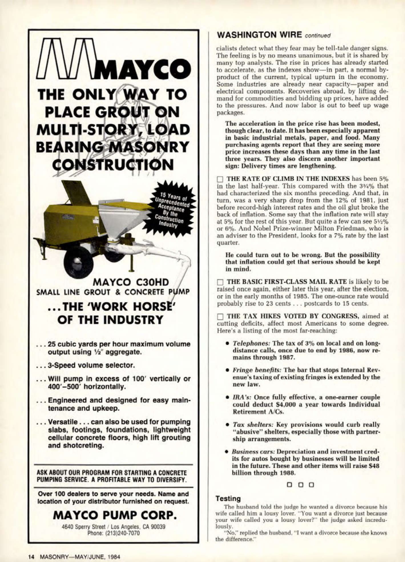 Masonry Magazine June 1984 Page. 14
