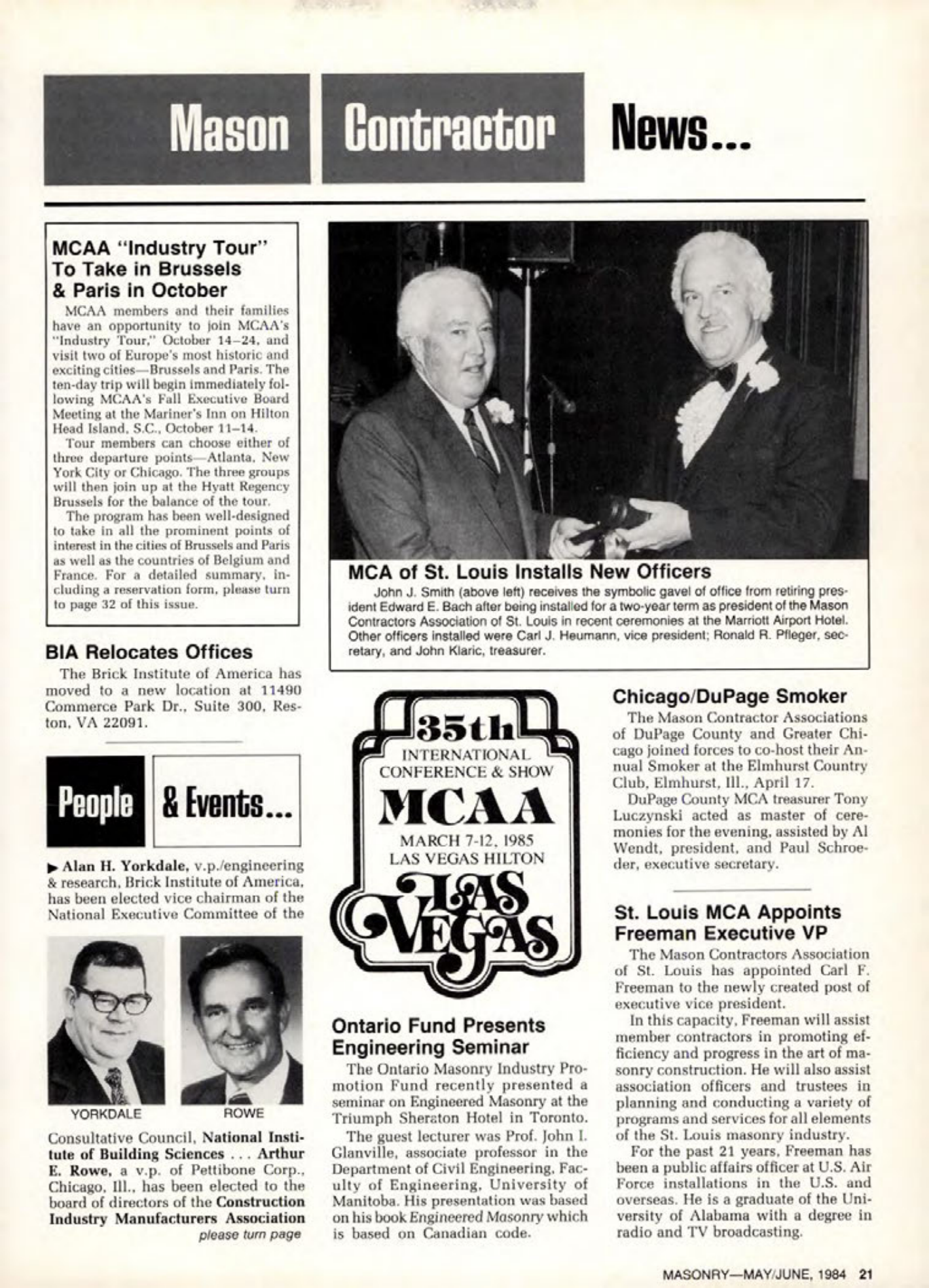 Masonry Magazine June 1984 Page. 21
