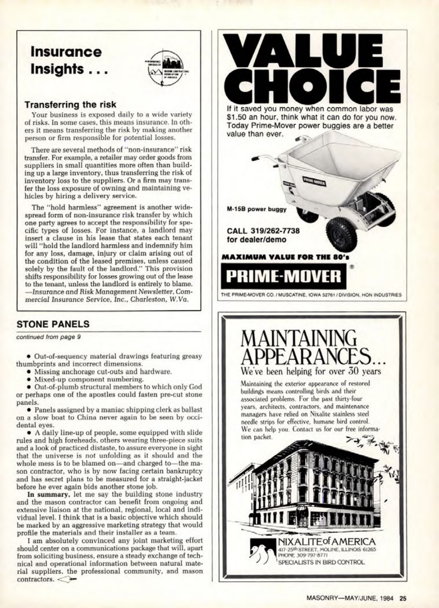 Masonry Magazine June 1984 Page. 25