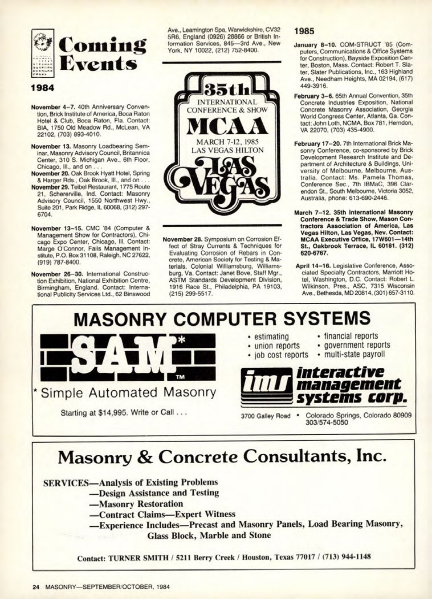 Masonry Magazine October 1984 Page. 24