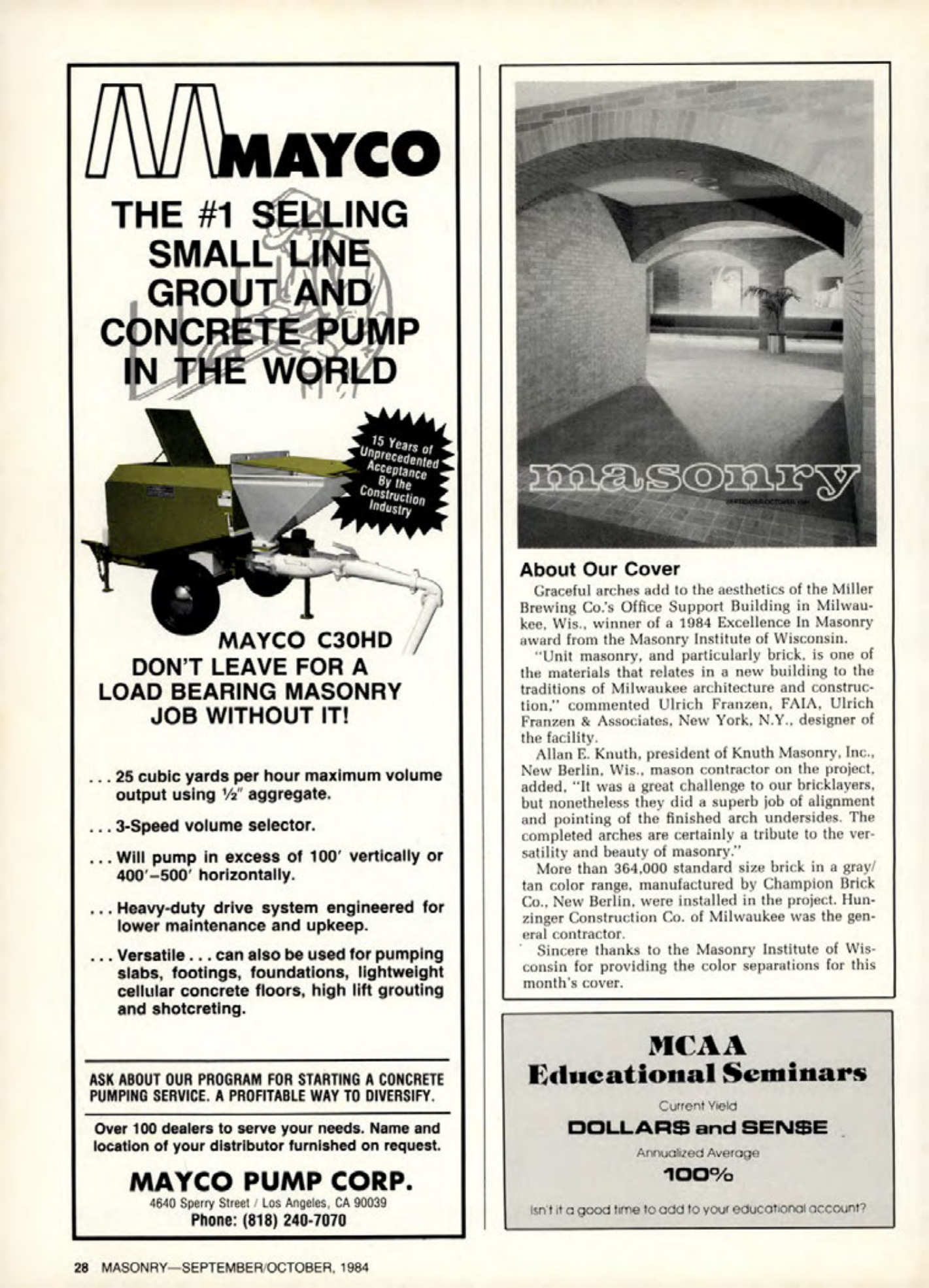 Masonry Magazine October 1984 Page. 28