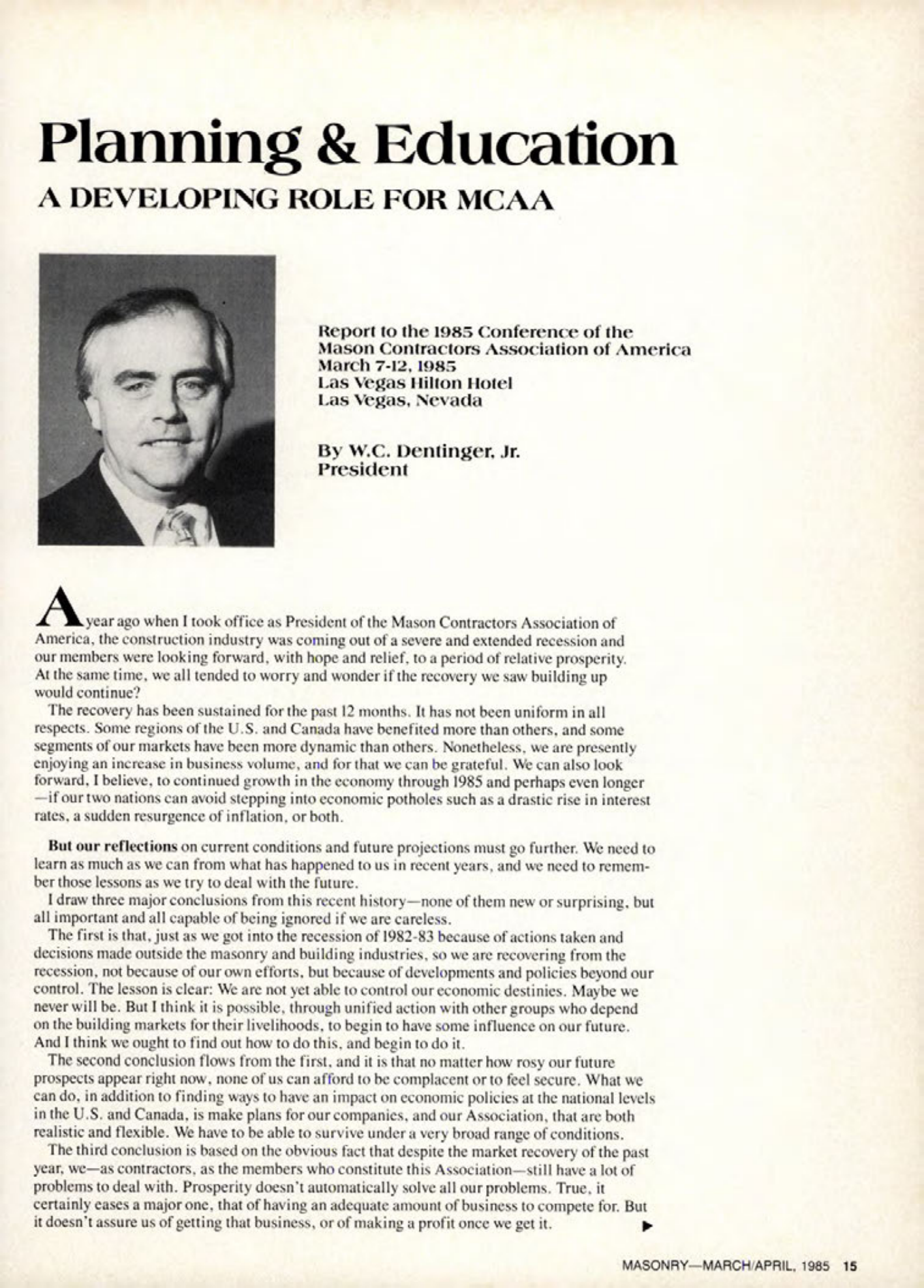 Masonry Magazine April 1985 Page. 15