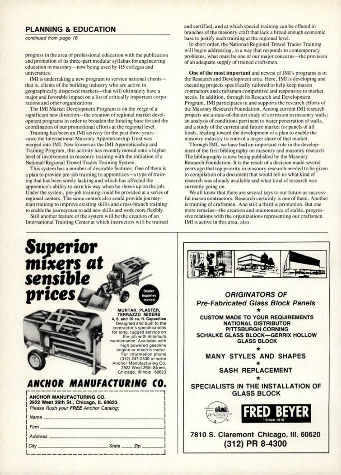 Masonry Magazine April 1985 Page. 22
