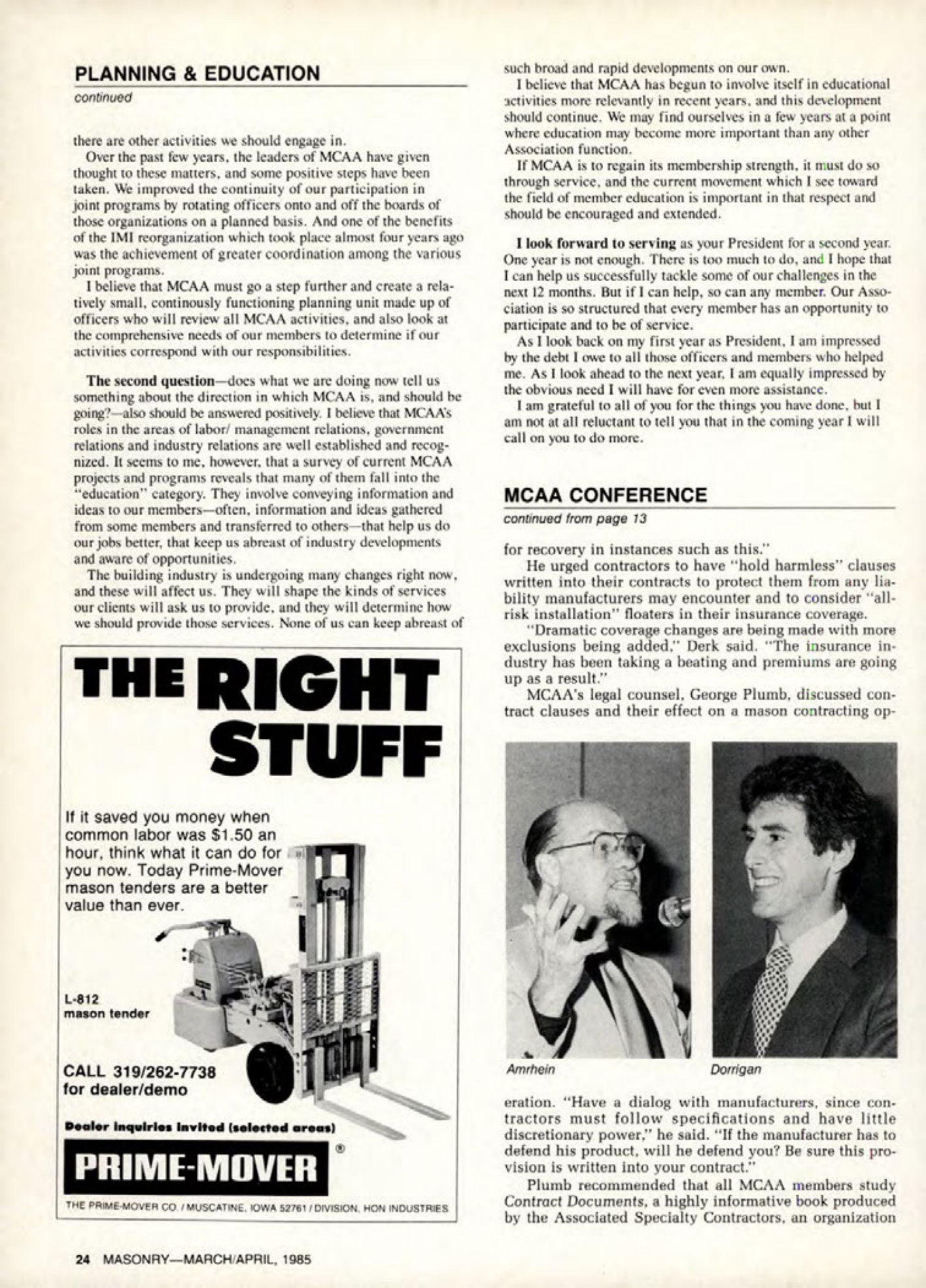 Masonry Magazine April 1985 Page. 24