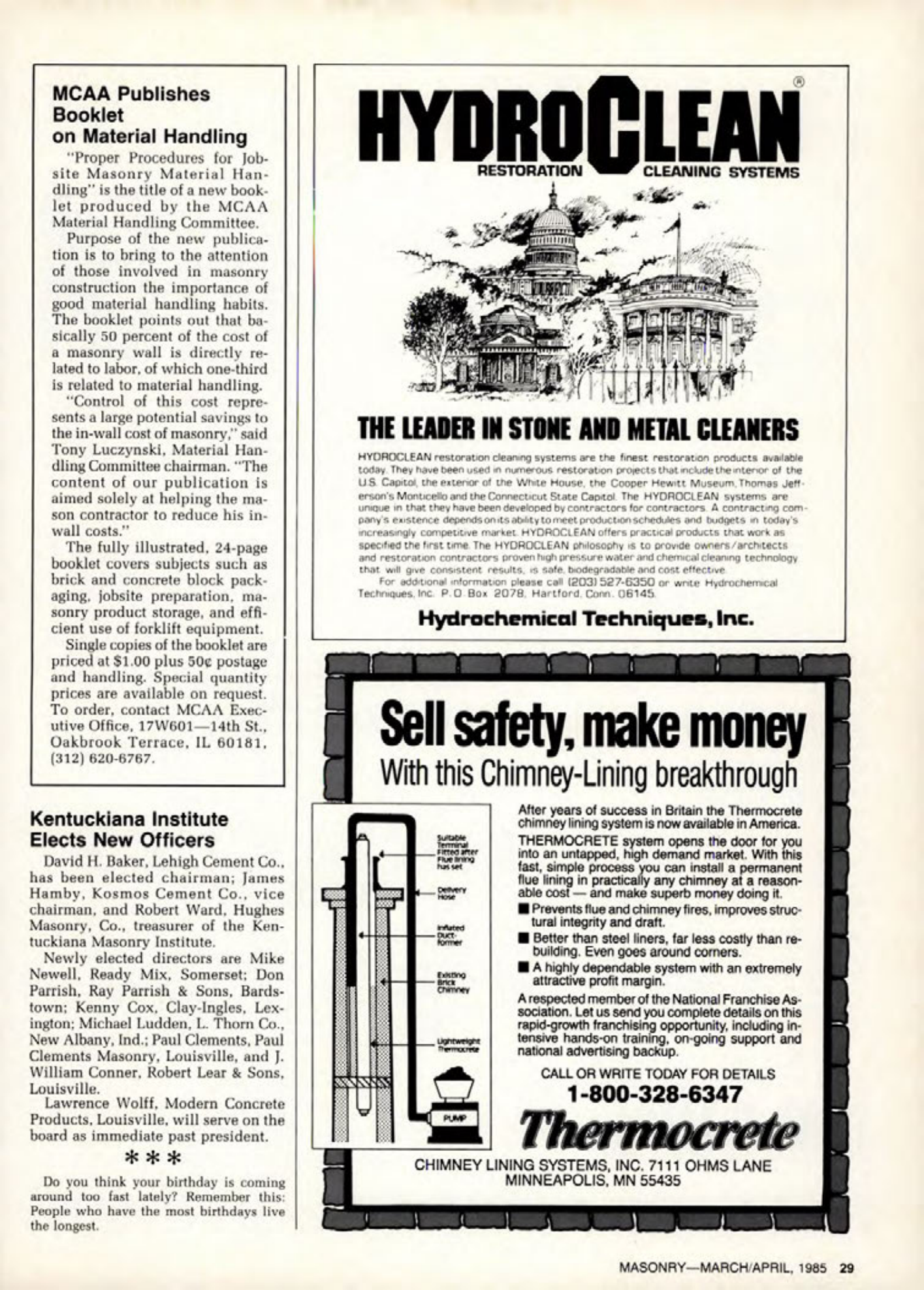 Masonry Magazine April 1985 Page. 29