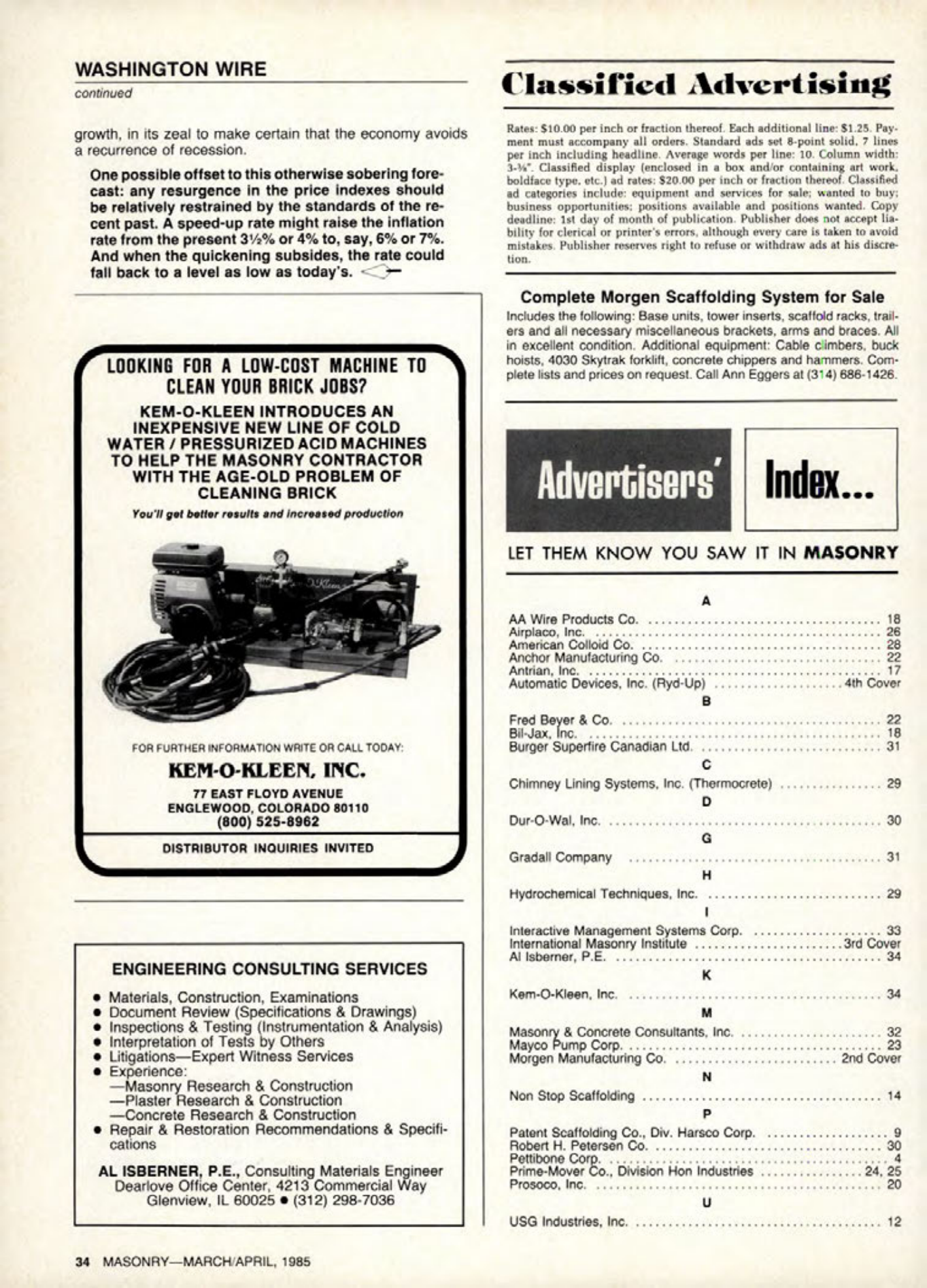 Masonry Magazine April 1985 Page. 34