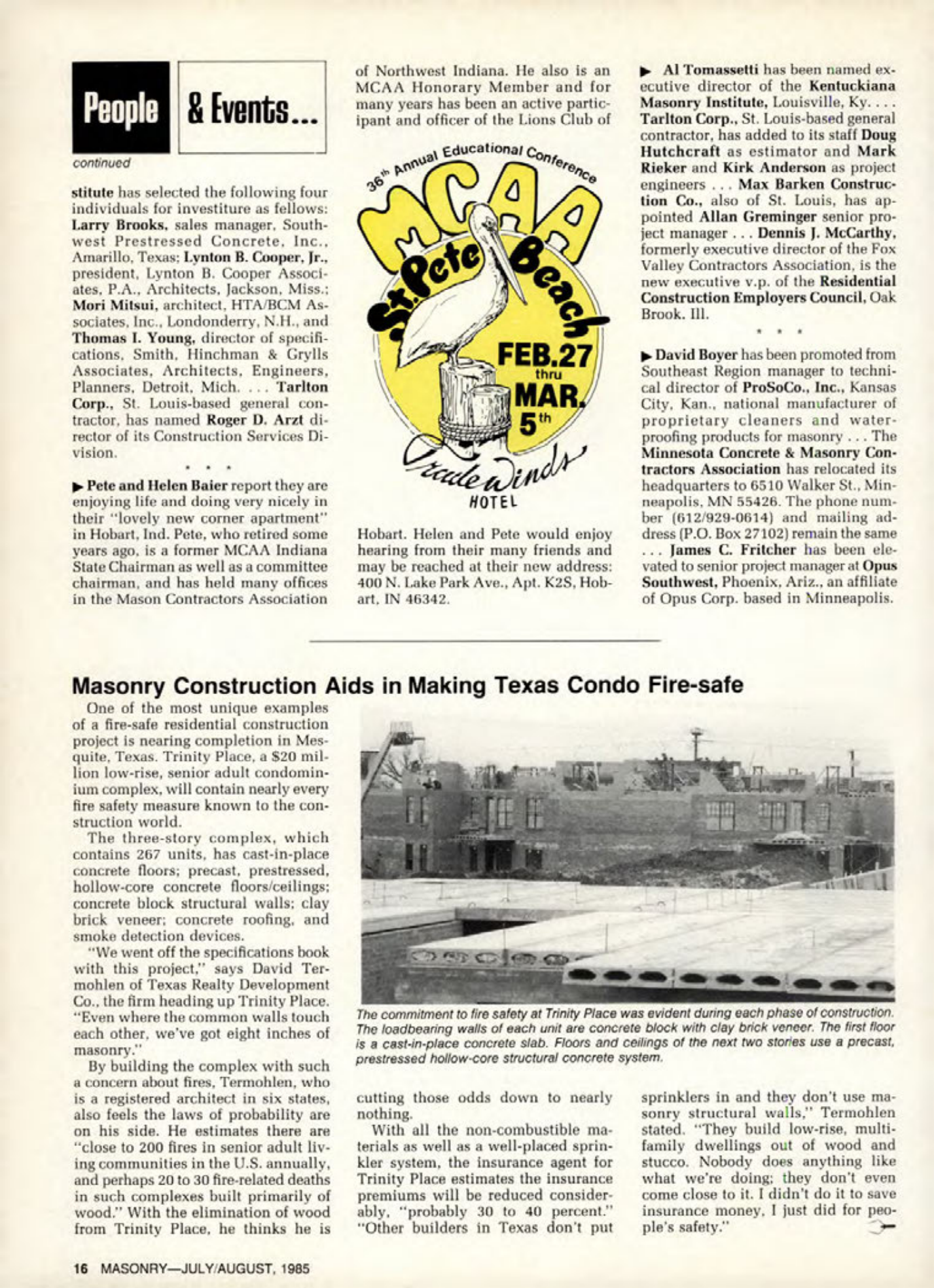 Masonry Magazine August 1985 Page. 16