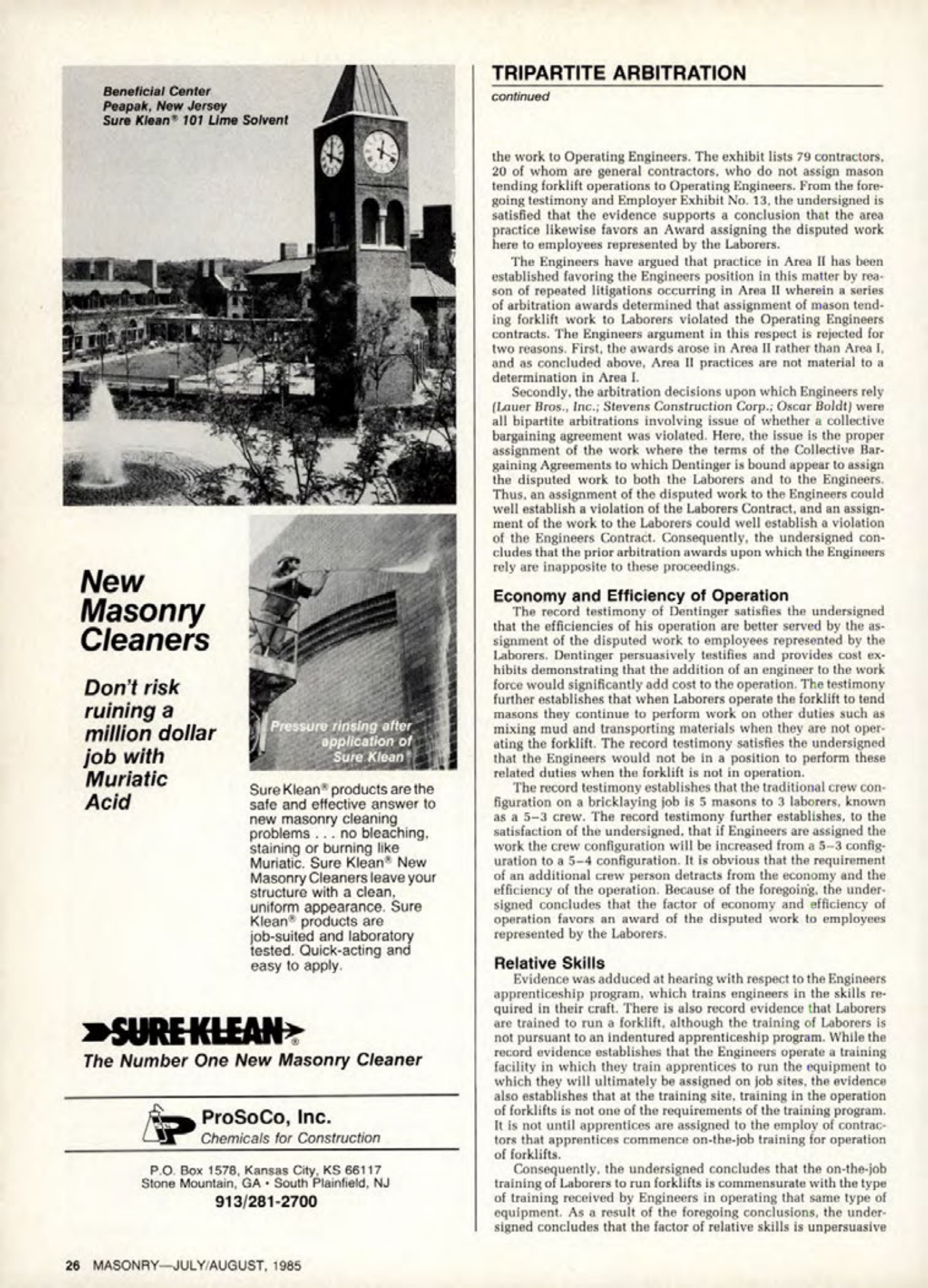 Masonry Magazine August 1985 Page. 26