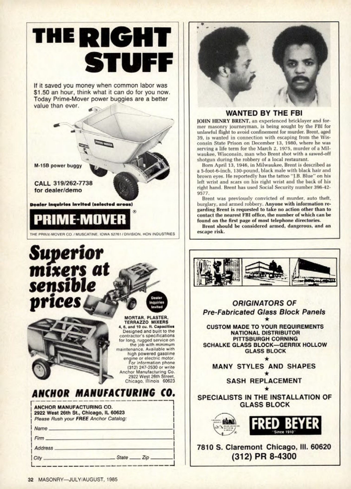 Masonry Magazine August 1985 Page. 32