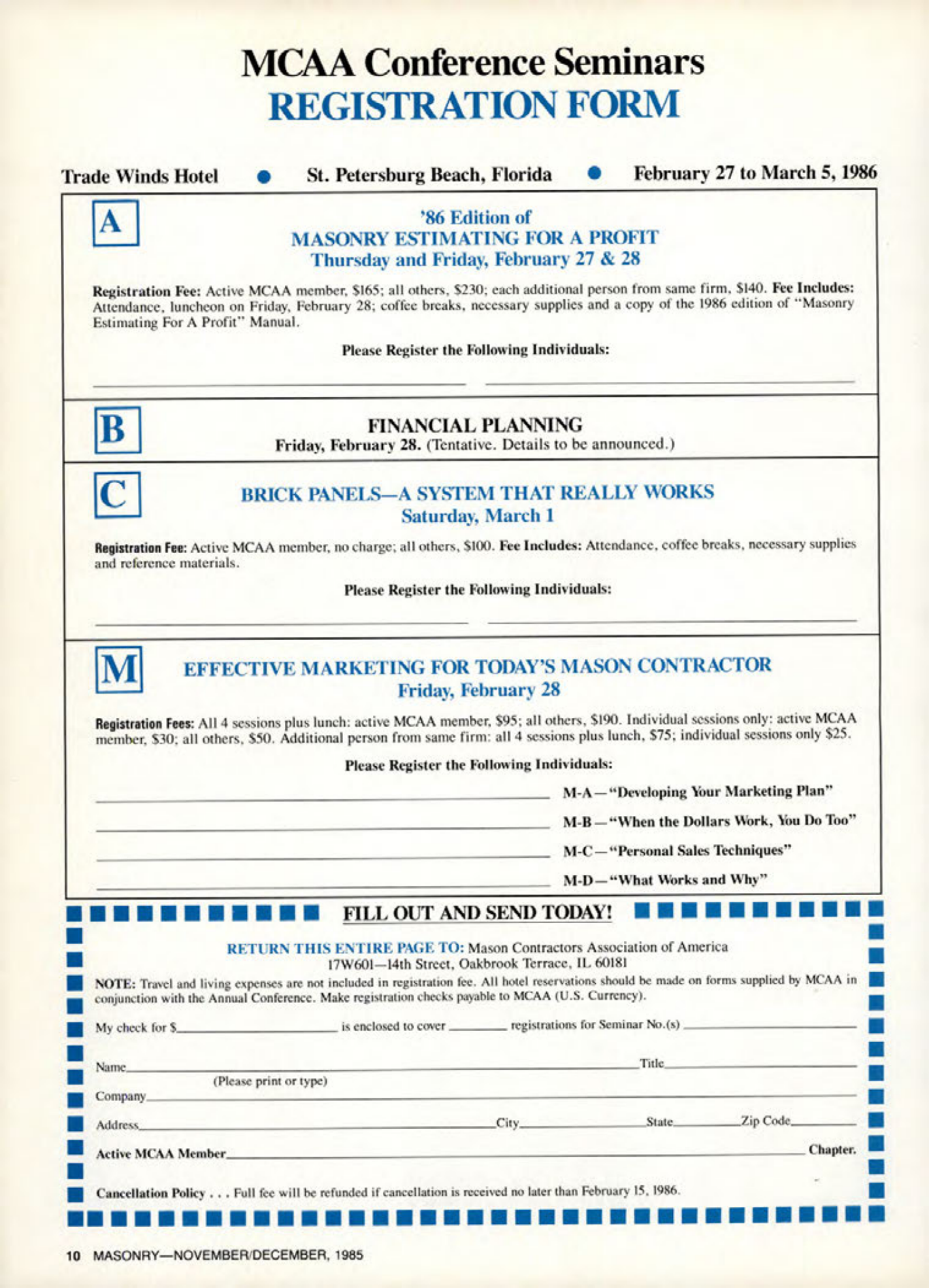 Masonry Magazine December 1985 Page. 10