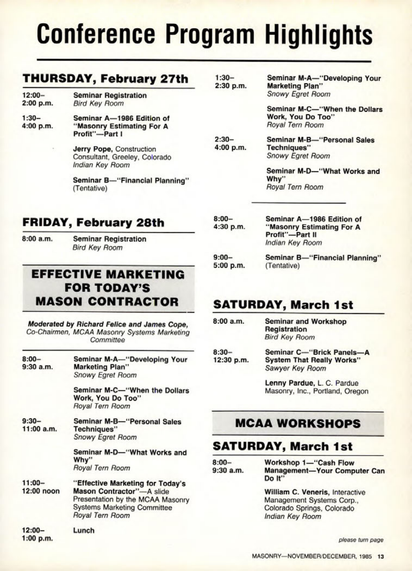 Masonry Magazine December 1985 Page. 13