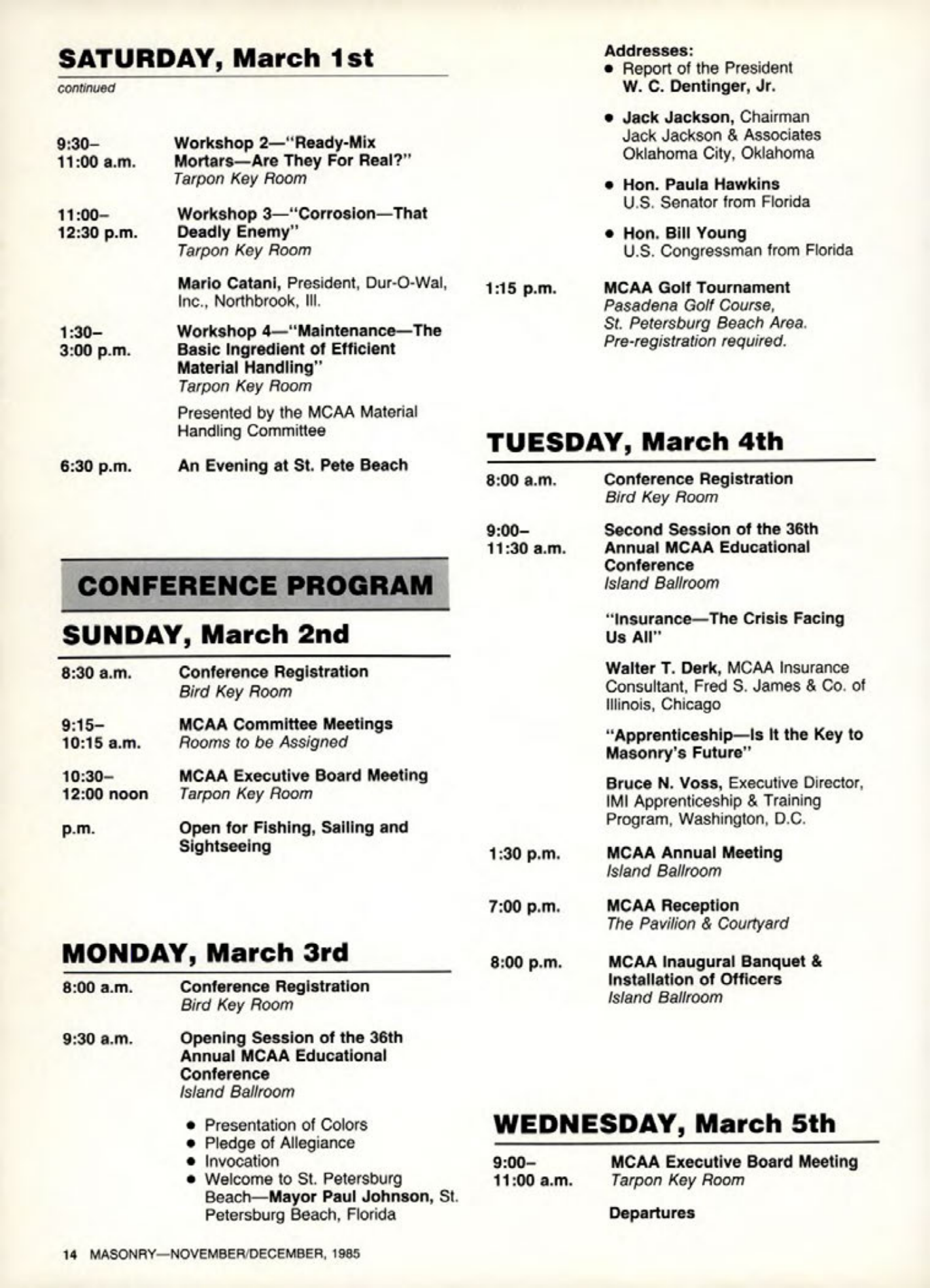 Masonry Magazine December 1985 Page. 14