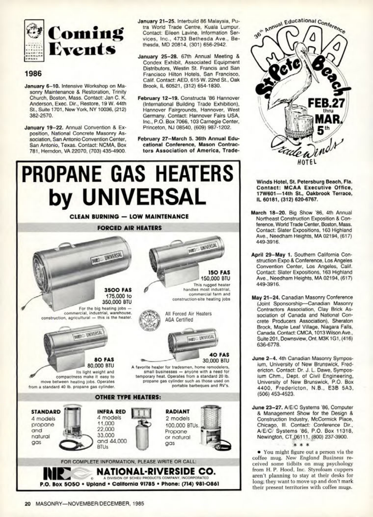 Masonry Magazine December 1985 Page. 20