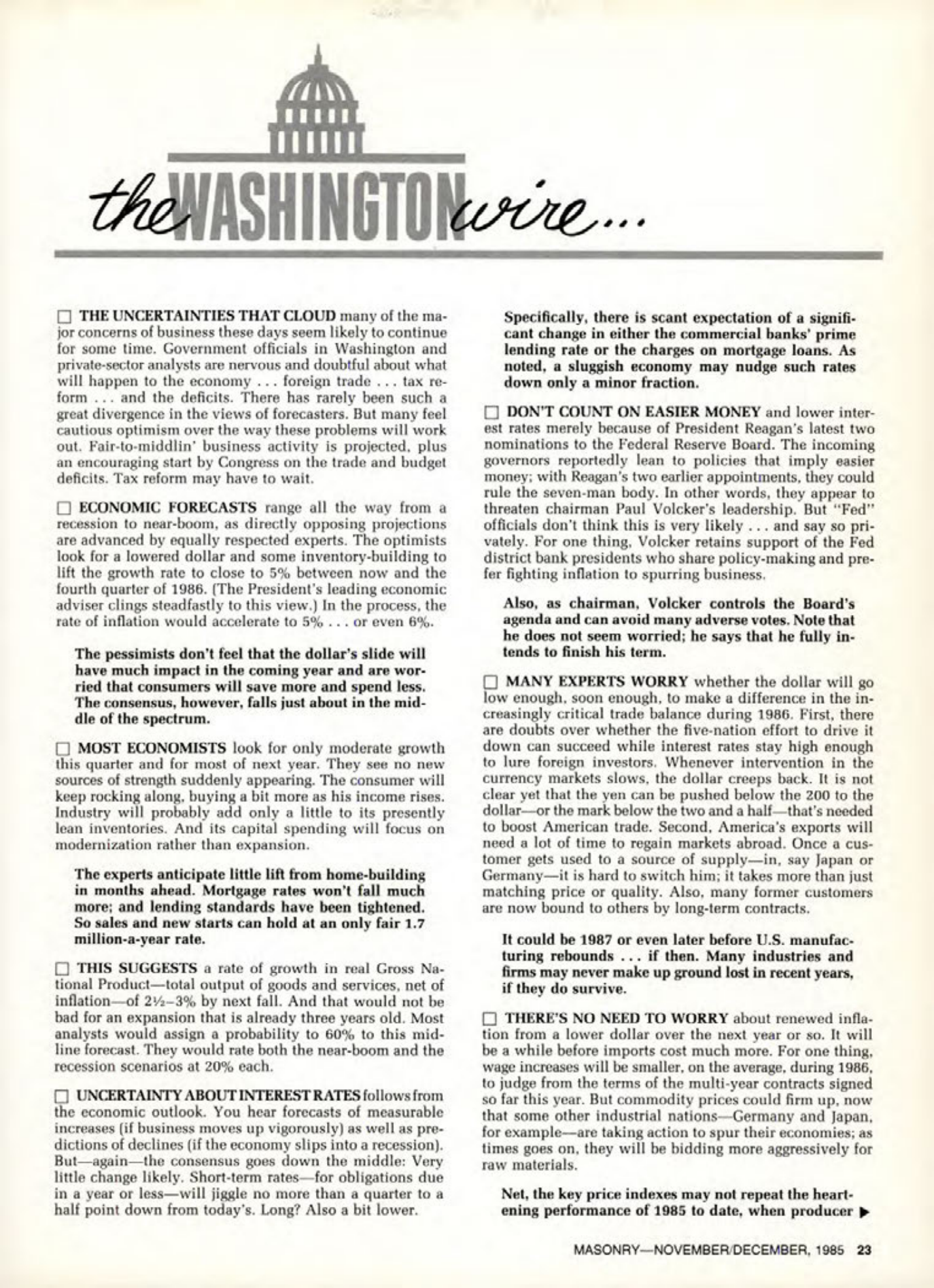 Masonry Magazine December 1985 Page. 23