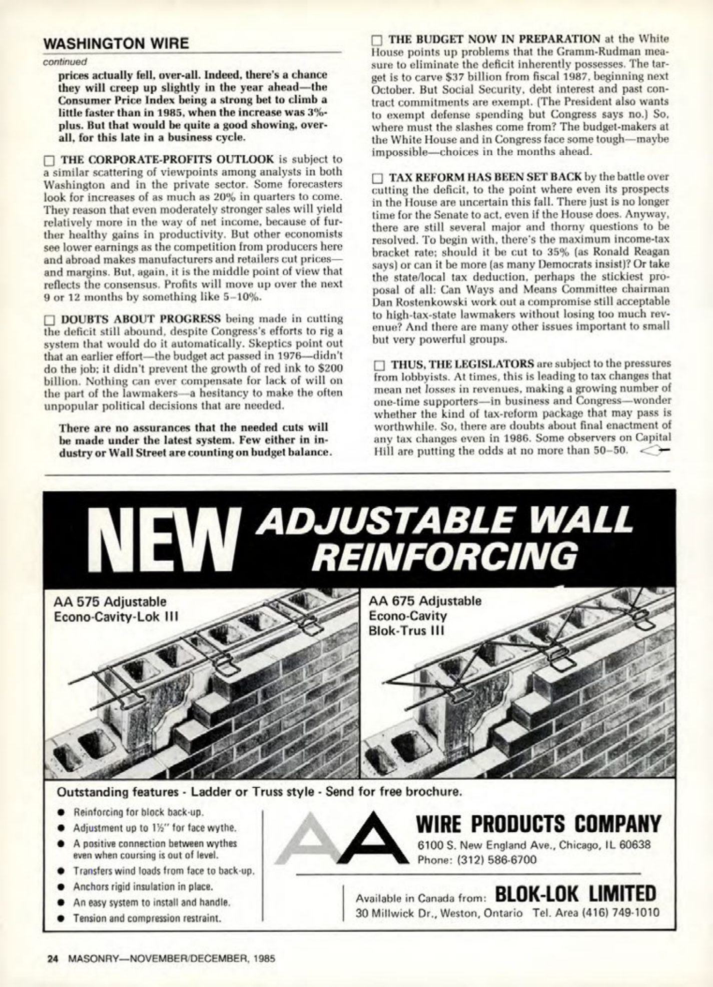 Masonry Magazine December 1985 Page. 24