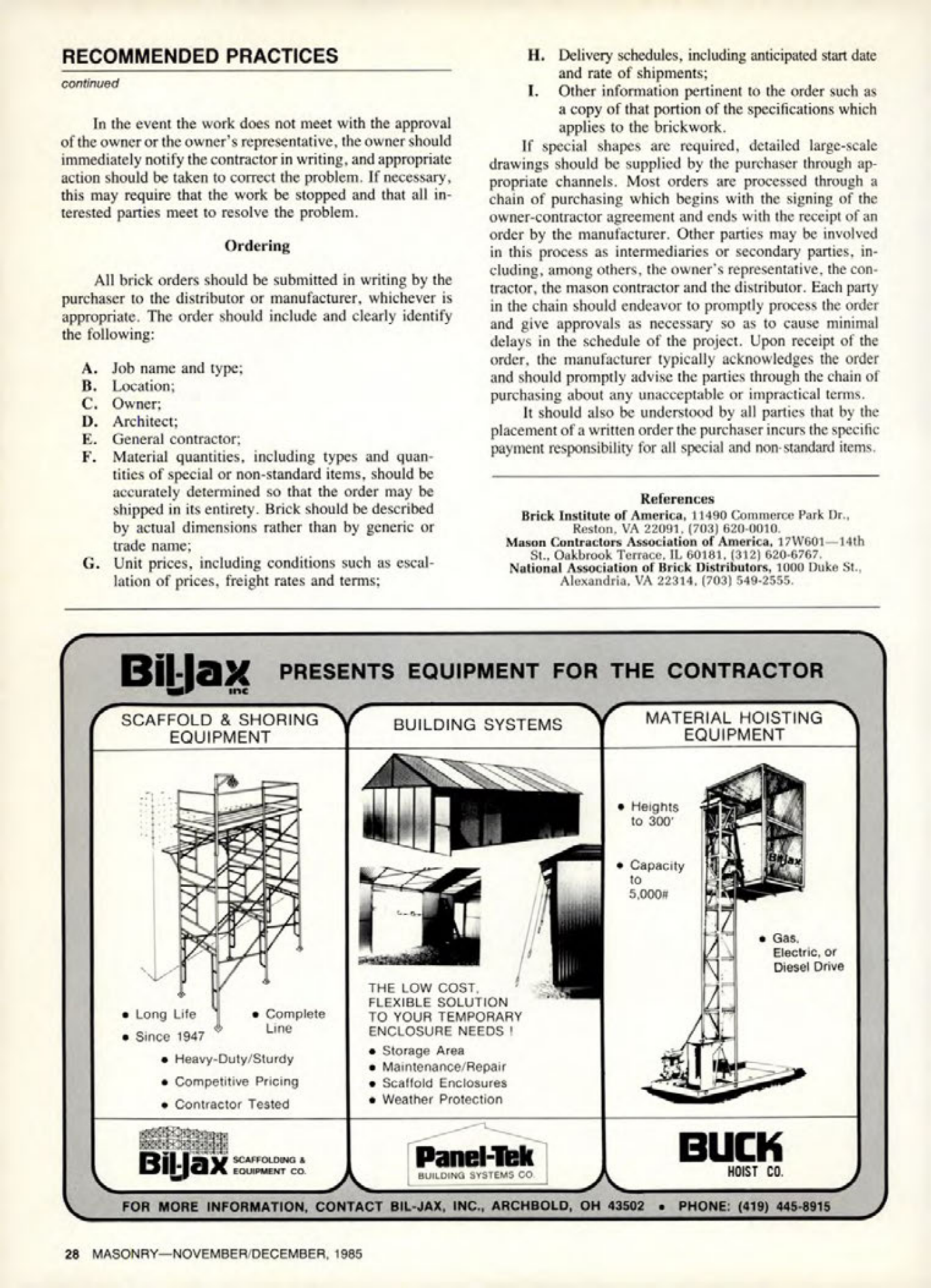 Masonry Magazine December 1985 Page. 28