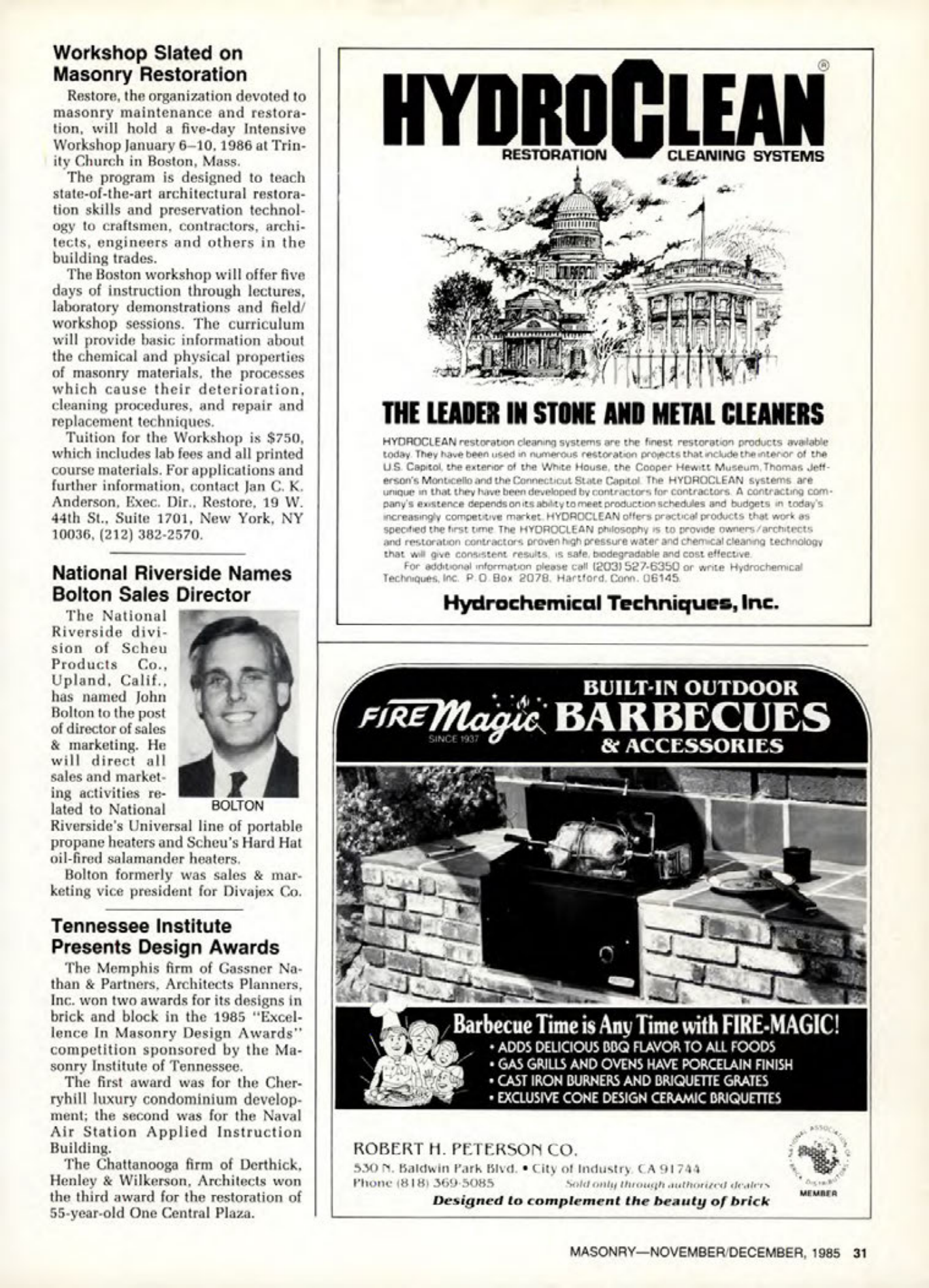 Masonry Magazine December 1985 Page. 31