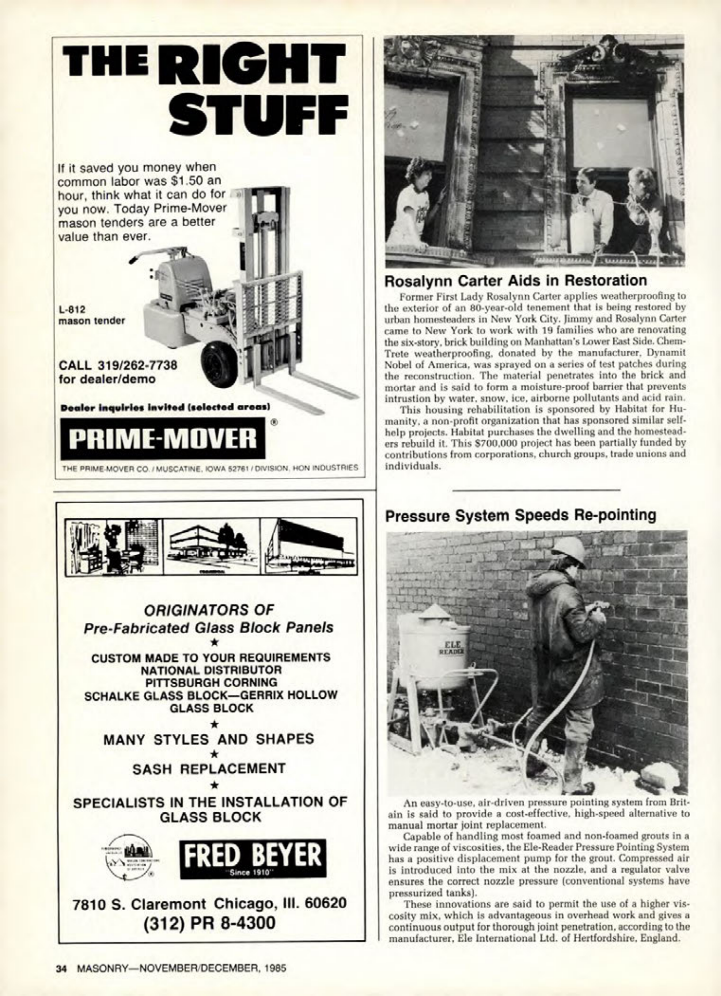 Masonry Magazine December 1985 Page. 34