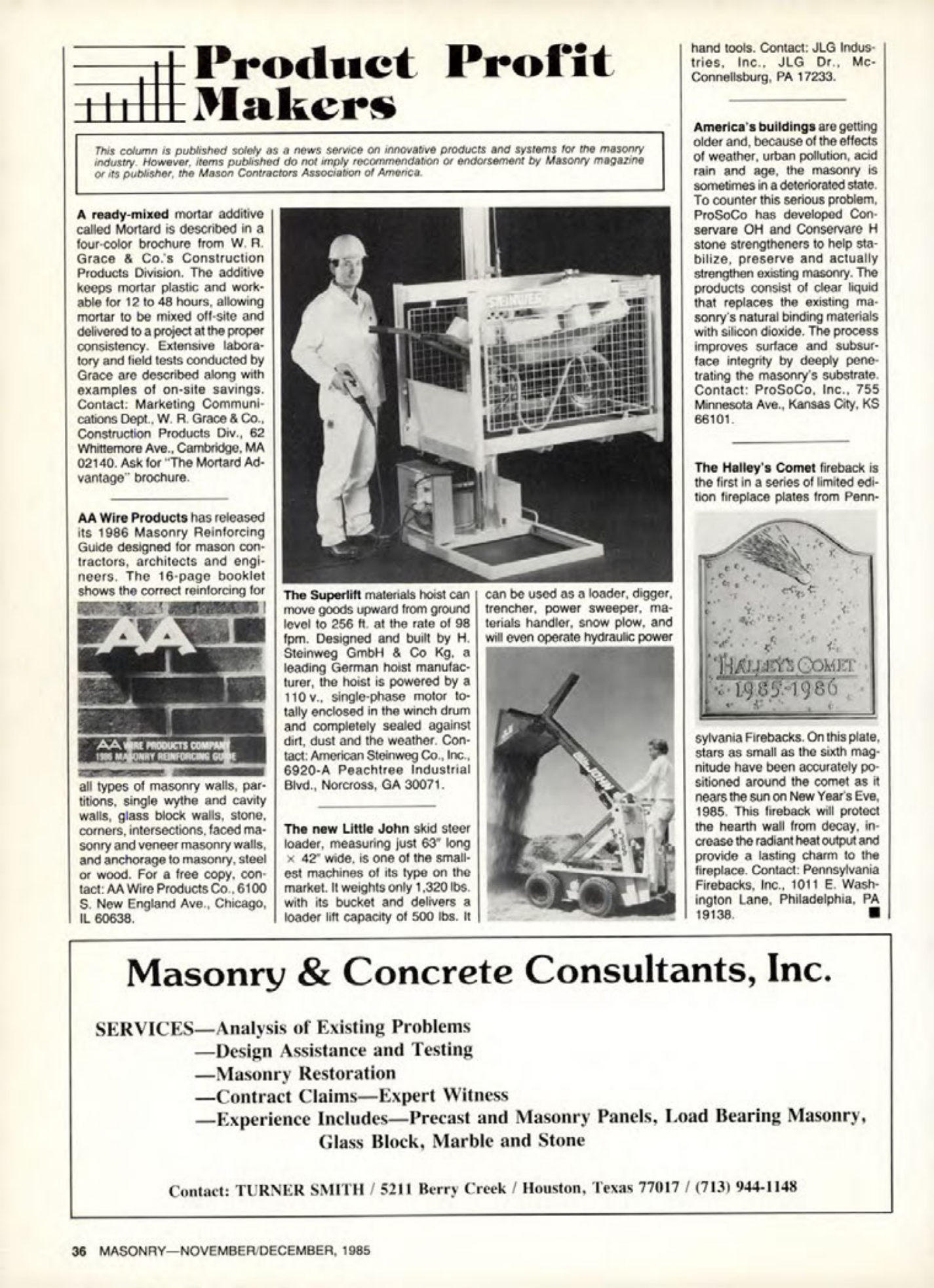 Masonry Magazine December 1985 Page. 36