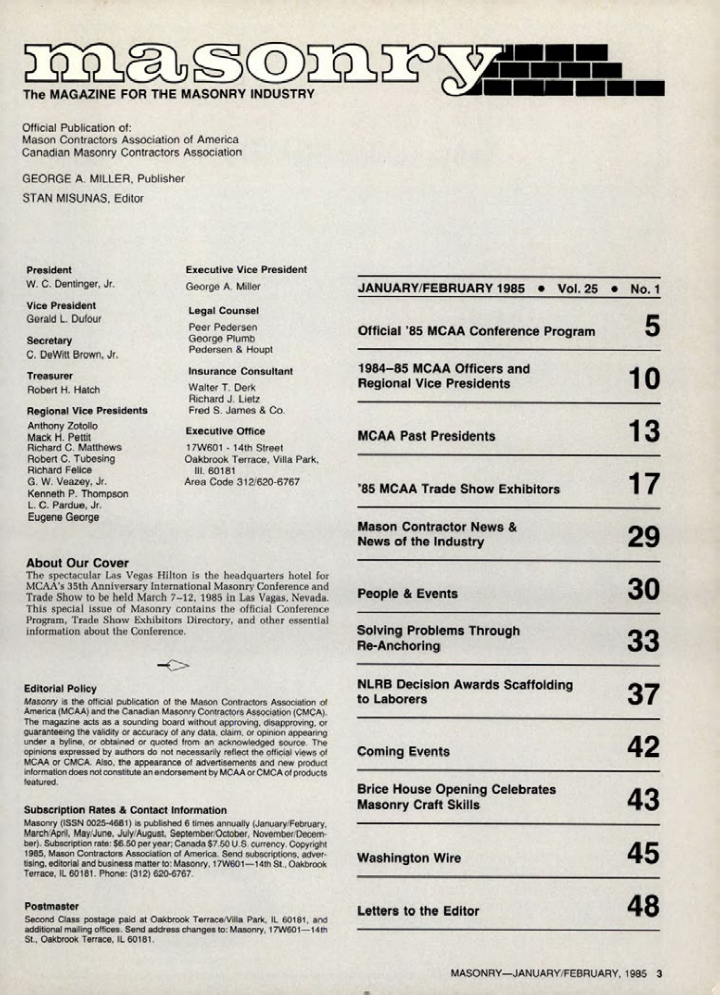 Masonry Magazine February 1985 Page. 3