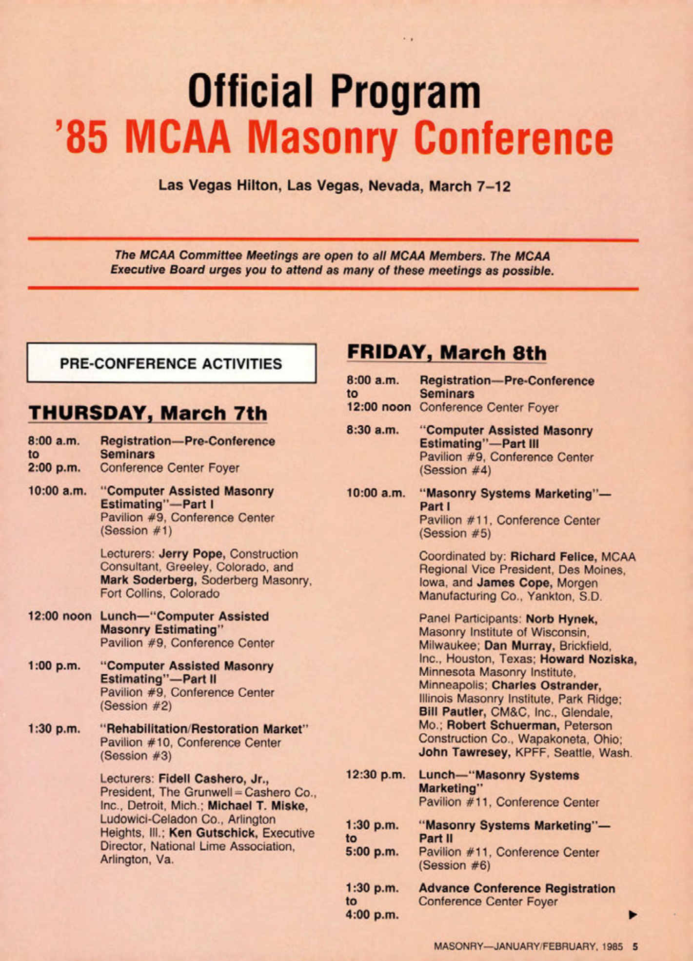 Masonry Magazine February 1985 Page. 5