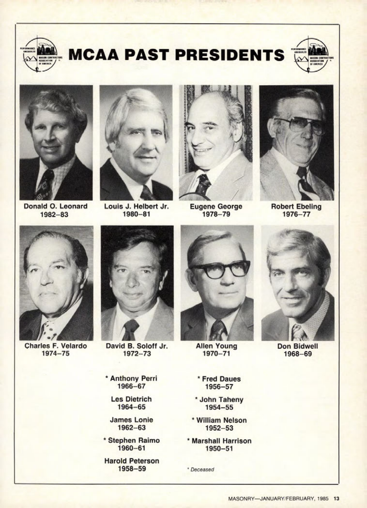 Masonry Magazine February 1985 Page. 13