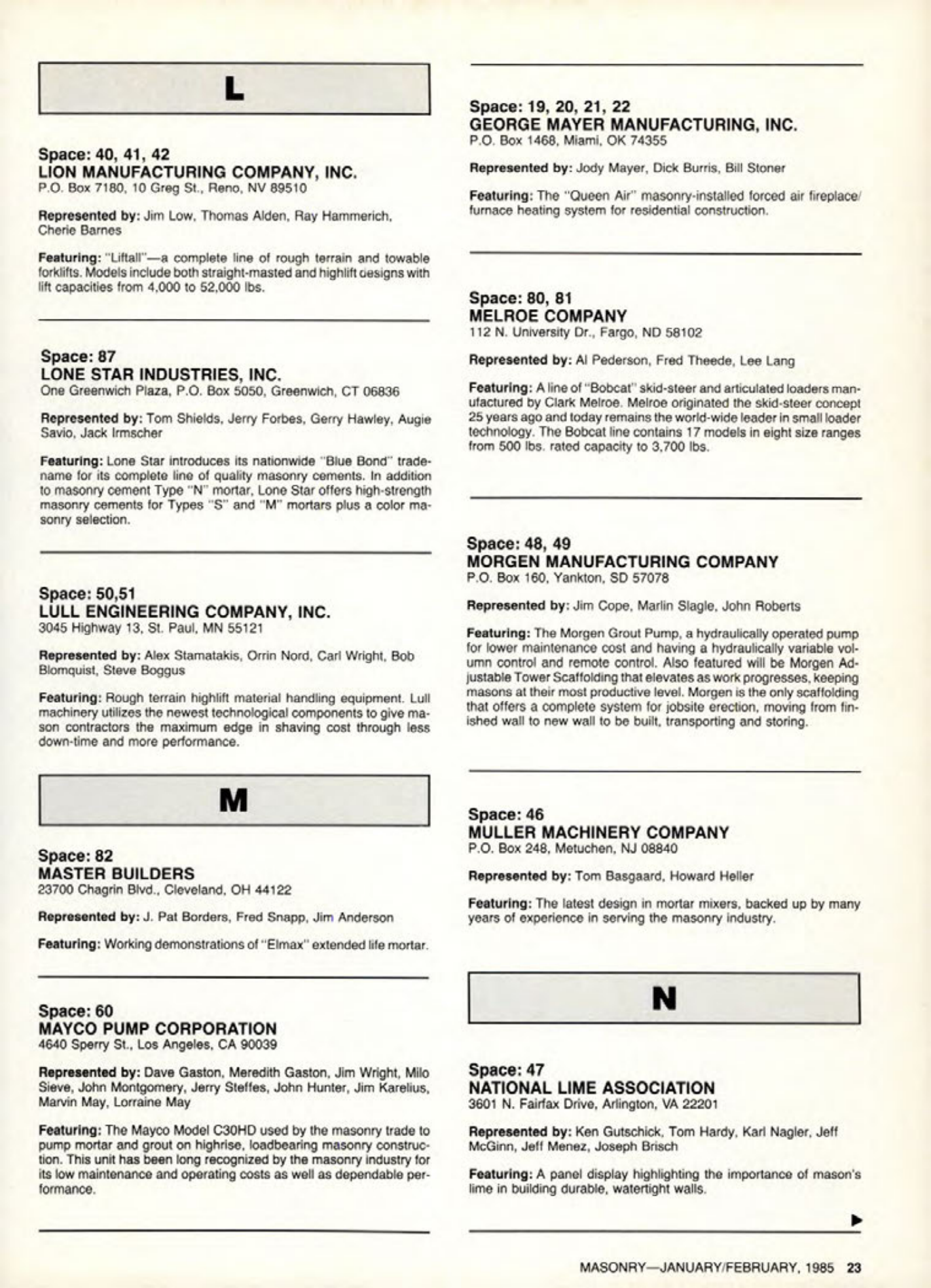Masonry Magazine February 1985 Page. 23