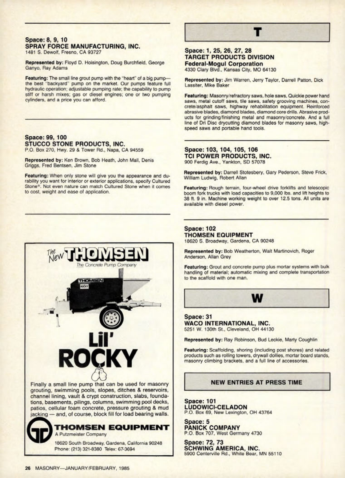 Masonry Magazine February 1985 Page. 26