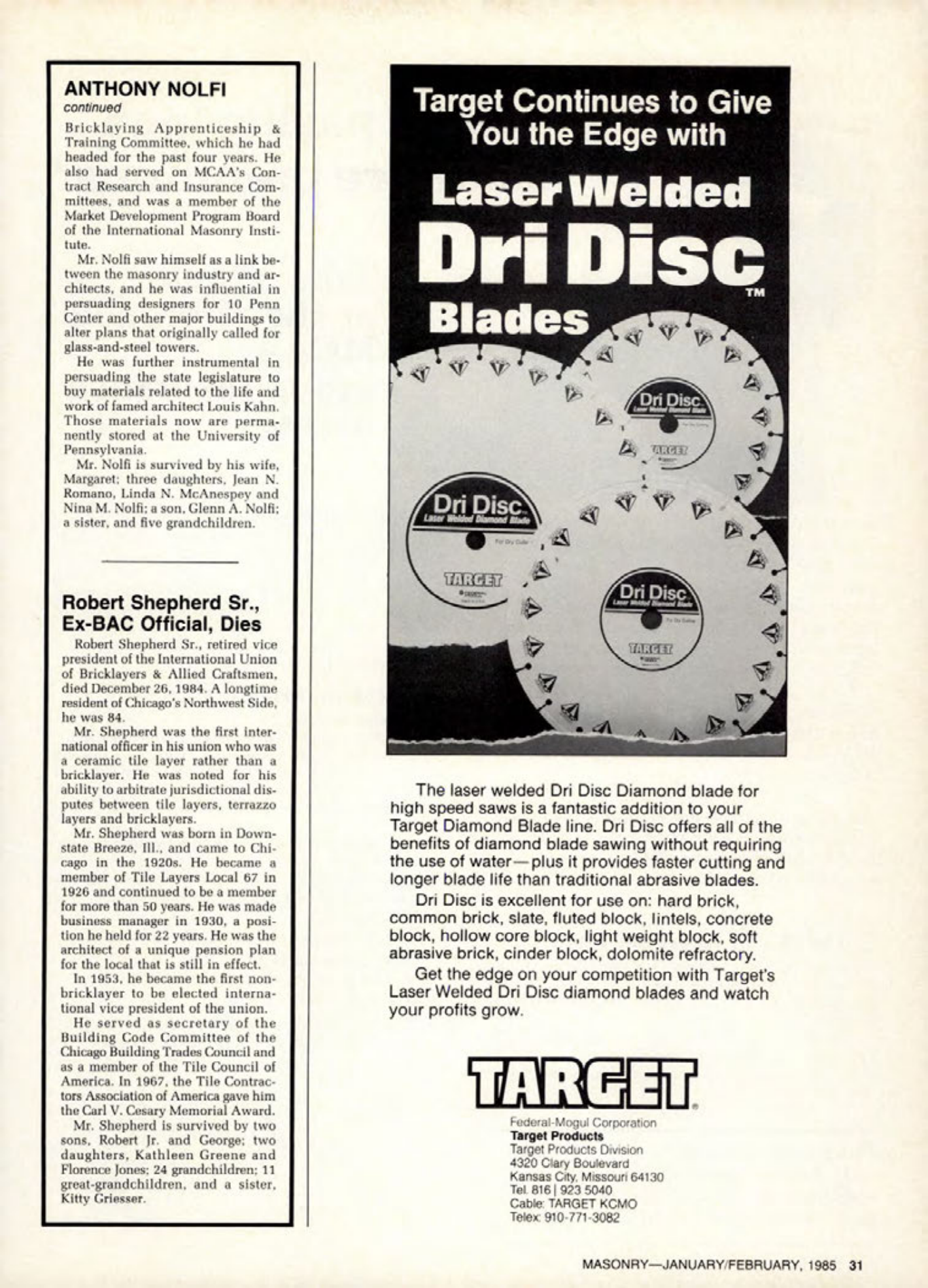 Masonry Magazine February 1985 Page. 31