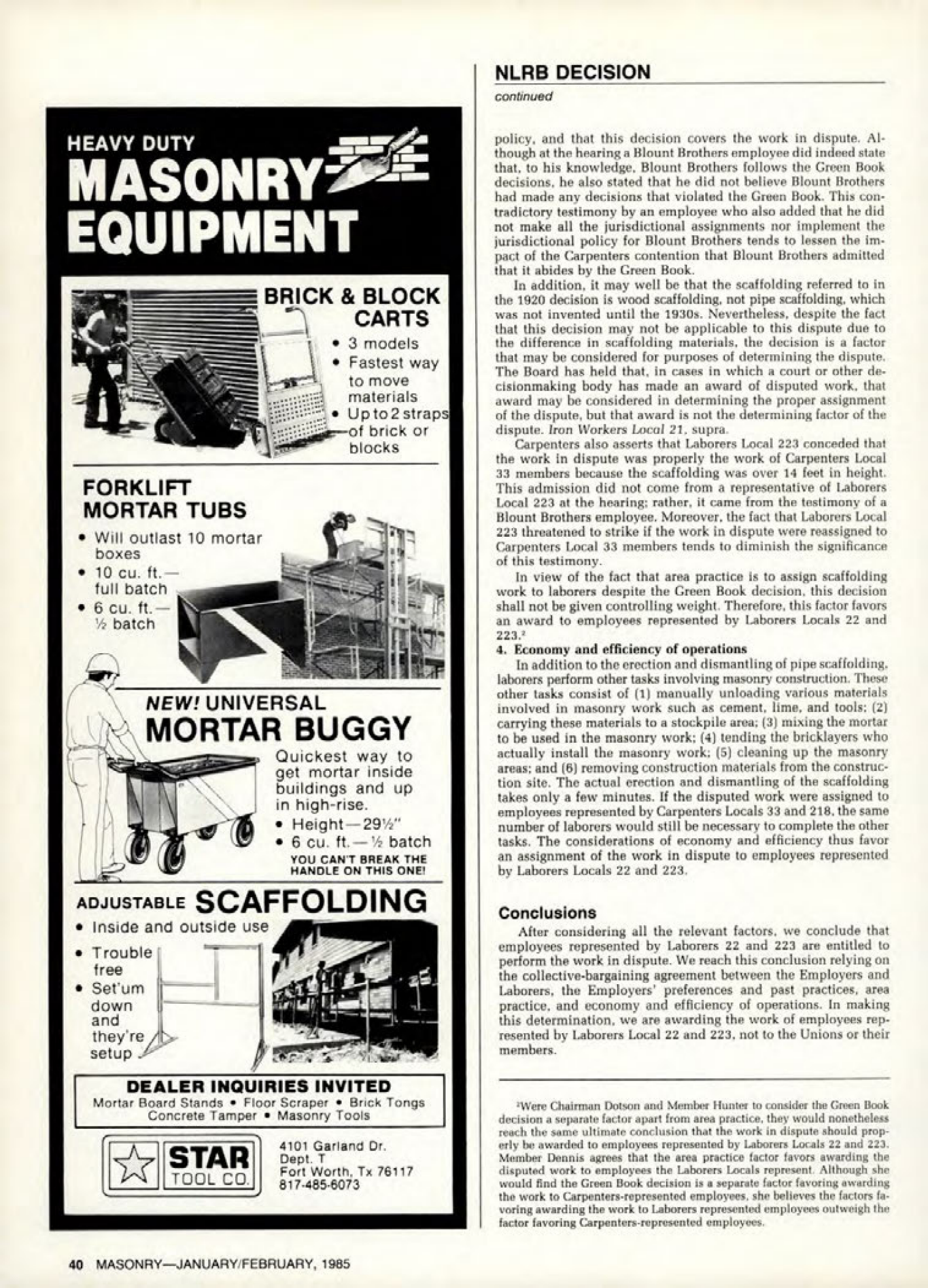Masonry Magazine February 1985 Page. 40