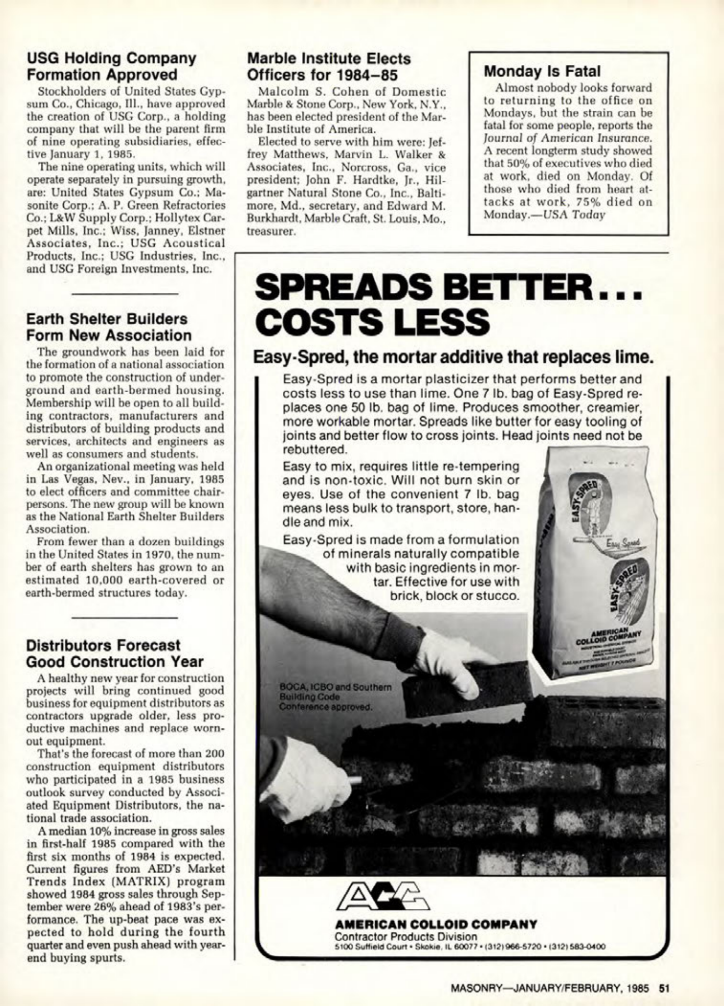 Masonry Magazine February 1985 Page. 51