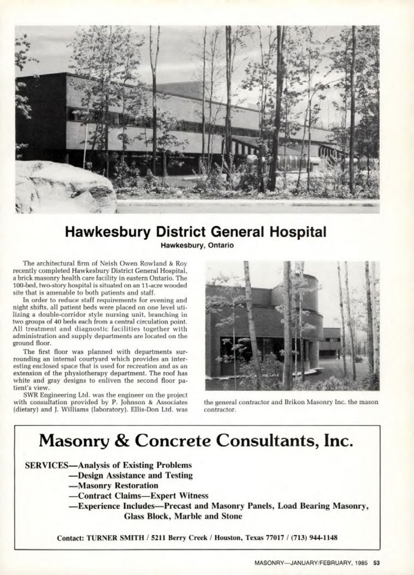 Masonry Magazine February 1985 Page. 53