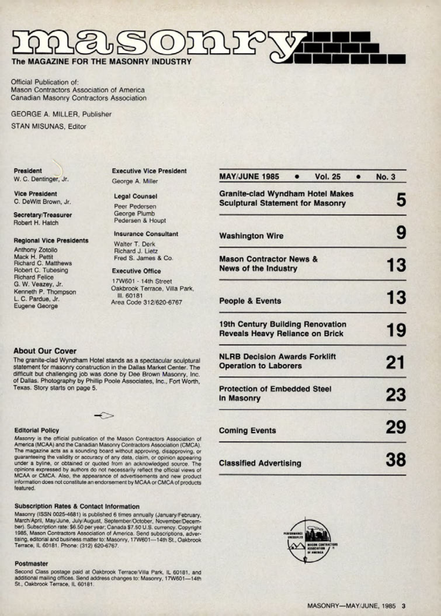 Masonry Magazine June 1985 Page. 3