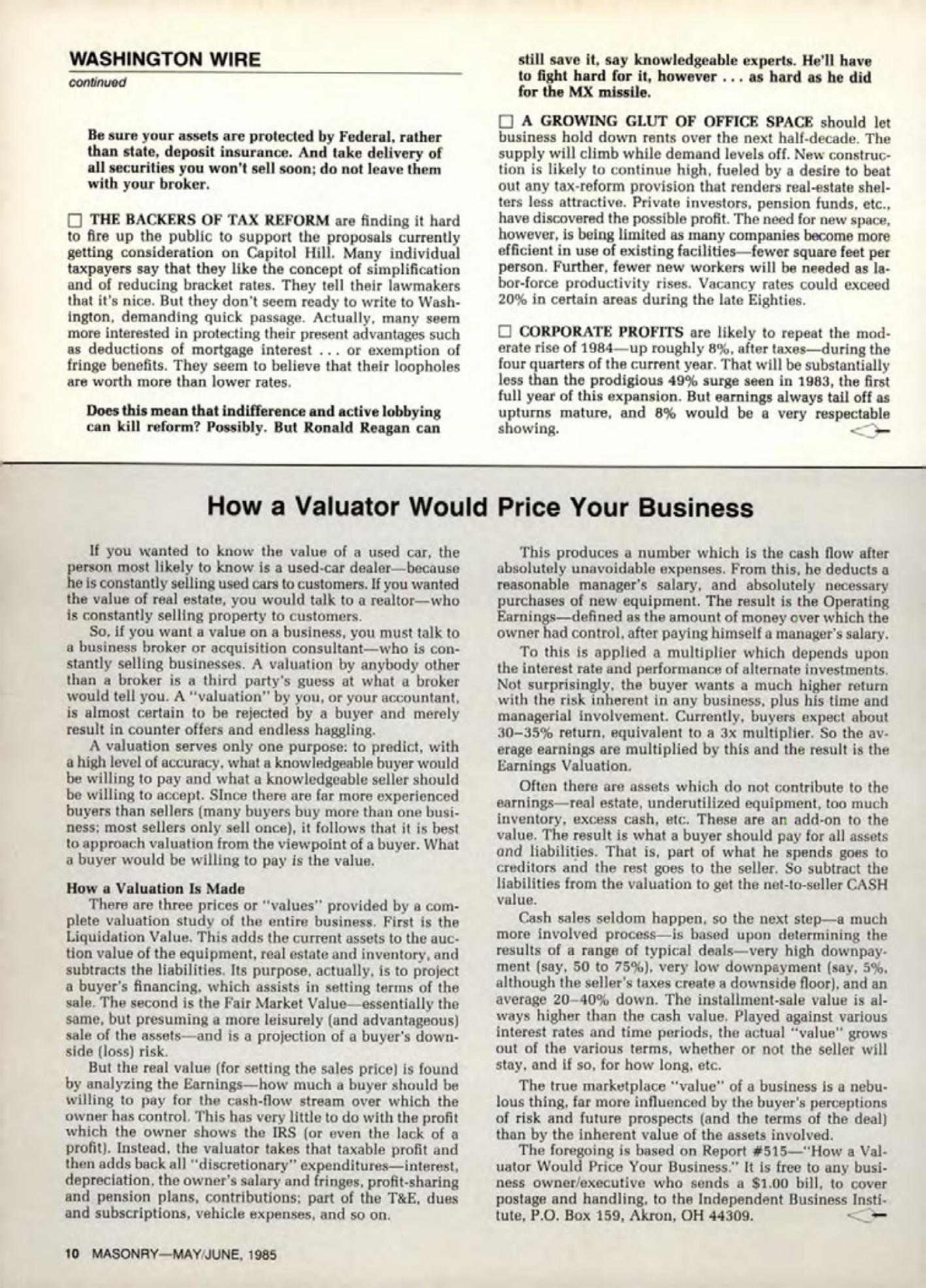Masonry Magazine June 1985 Page. 10