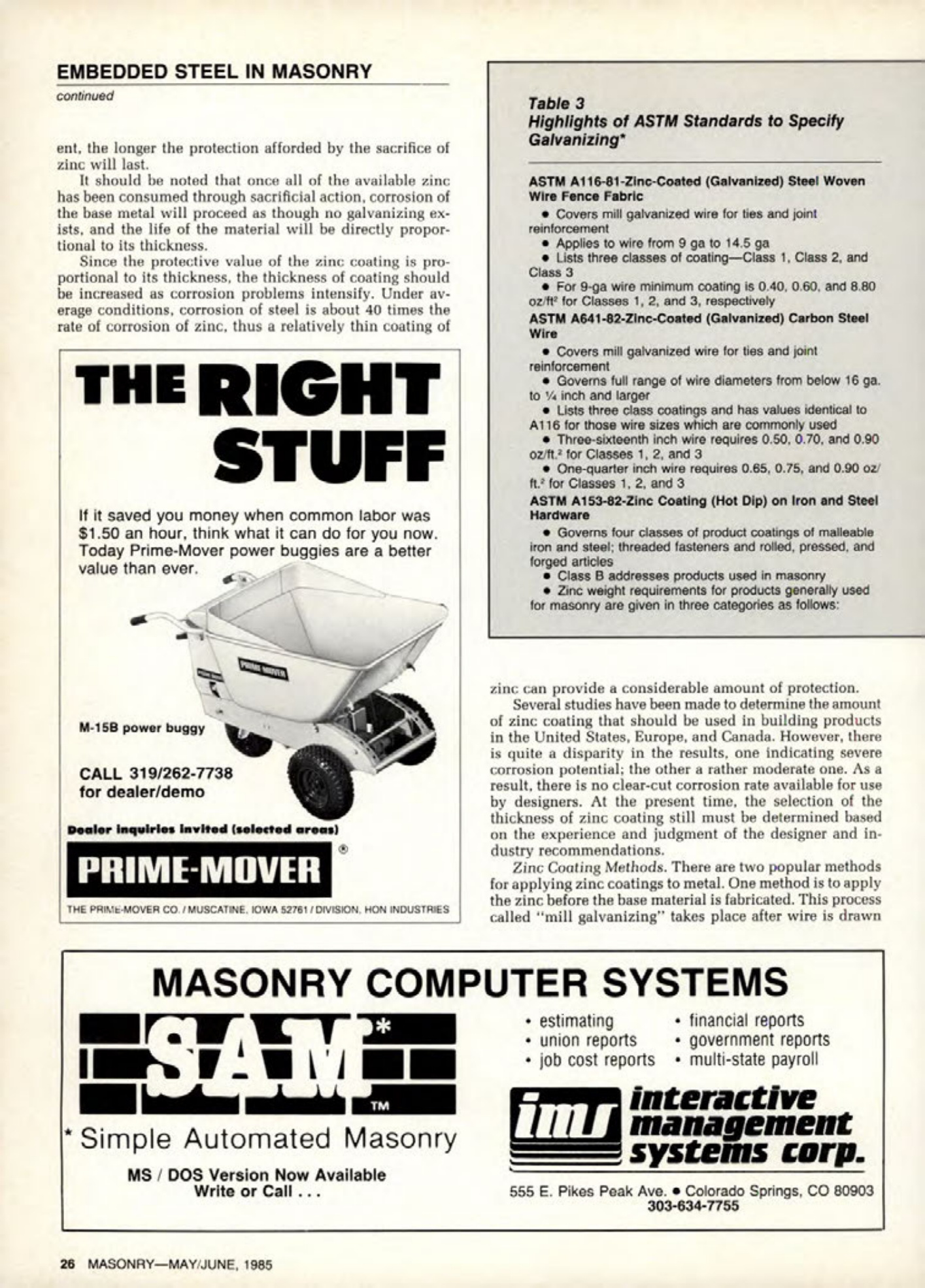 Masonry Magazine June 1985 Page. 26