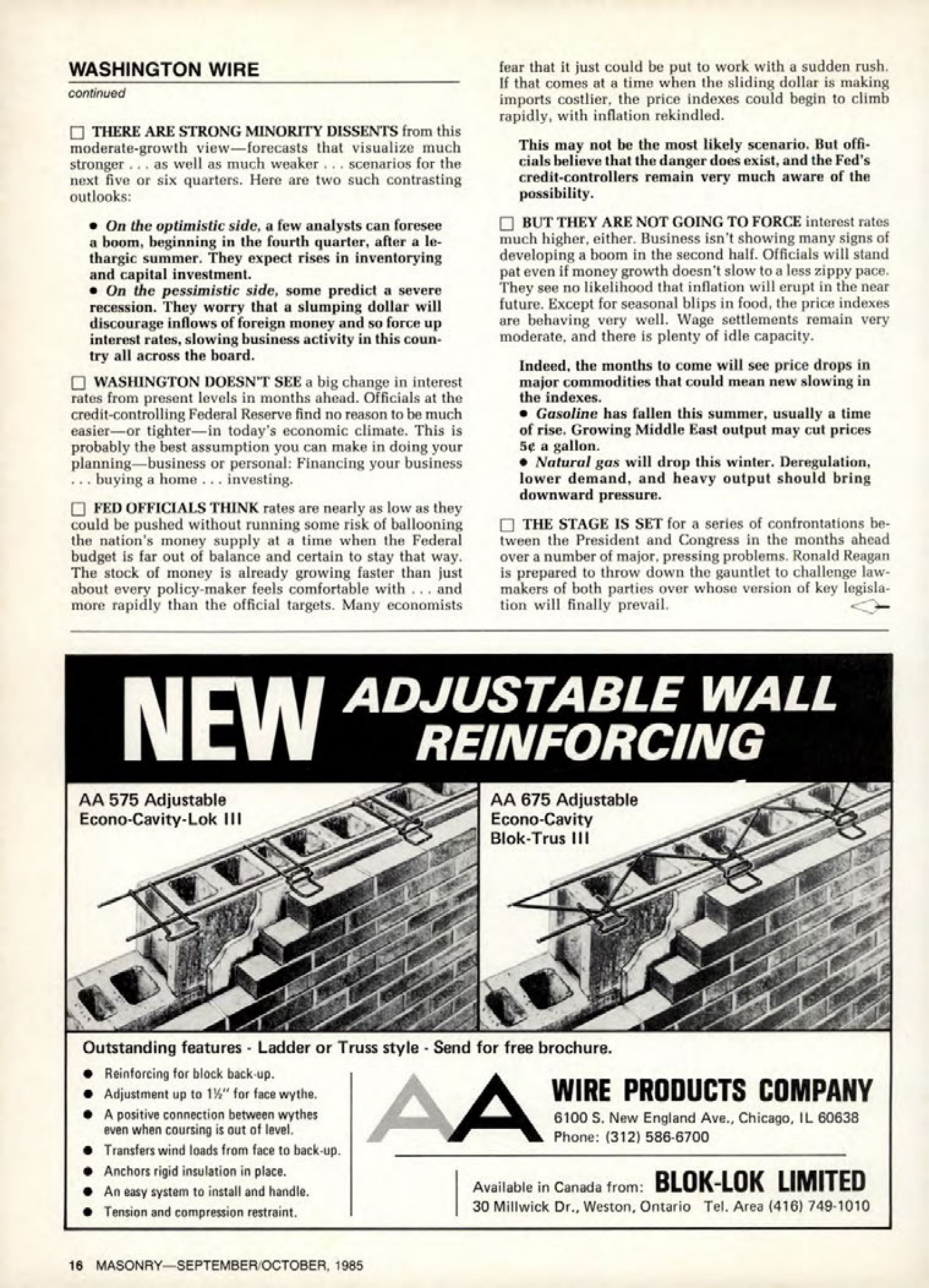 Masonry Magazine October 1985 Page. 16